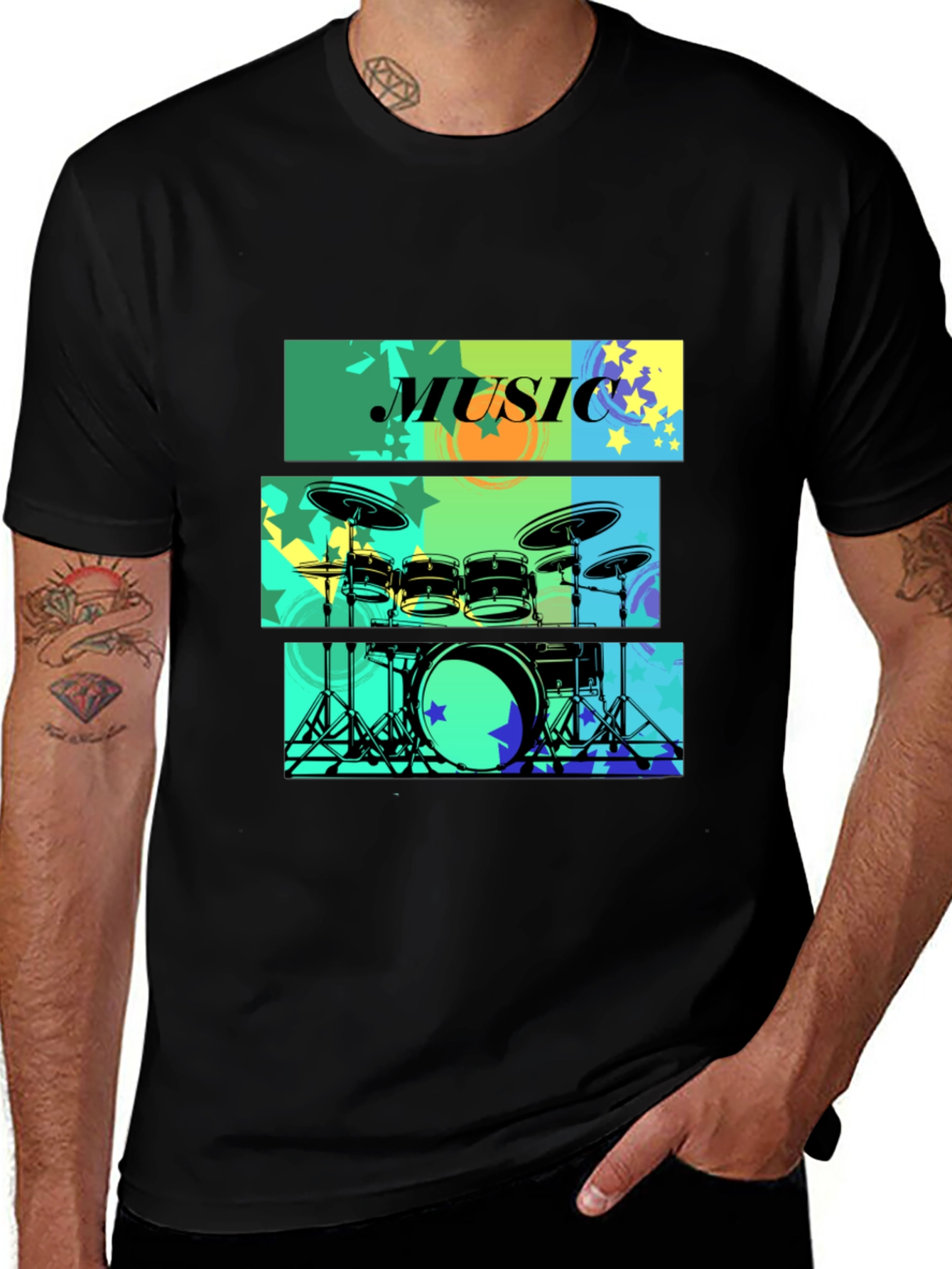 Variant 14 of Music Drums T-Shirt - Stylish Graphic Tee