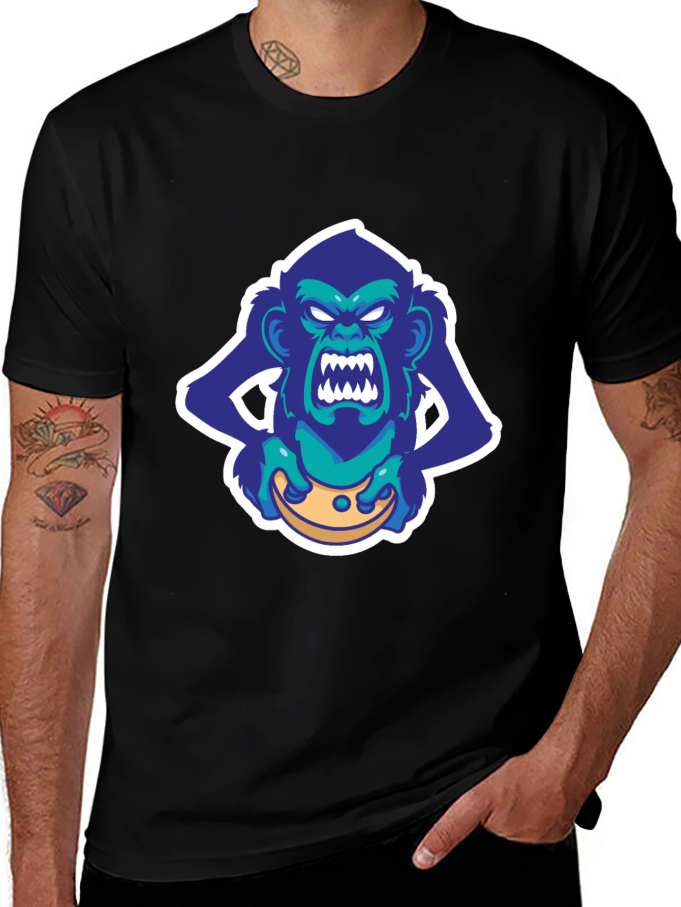 Cool Gorilla Graphic Tee - Black