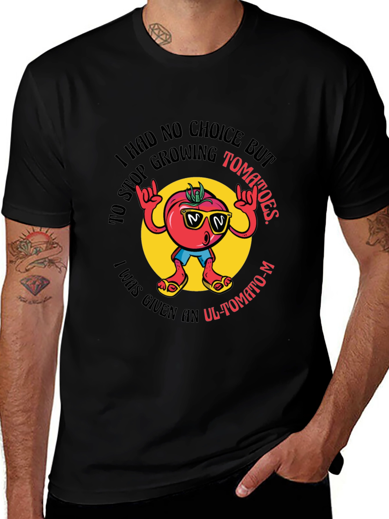 Variant 14 of Funny Tomato T-Shirt: Ul-Tomato-M Design