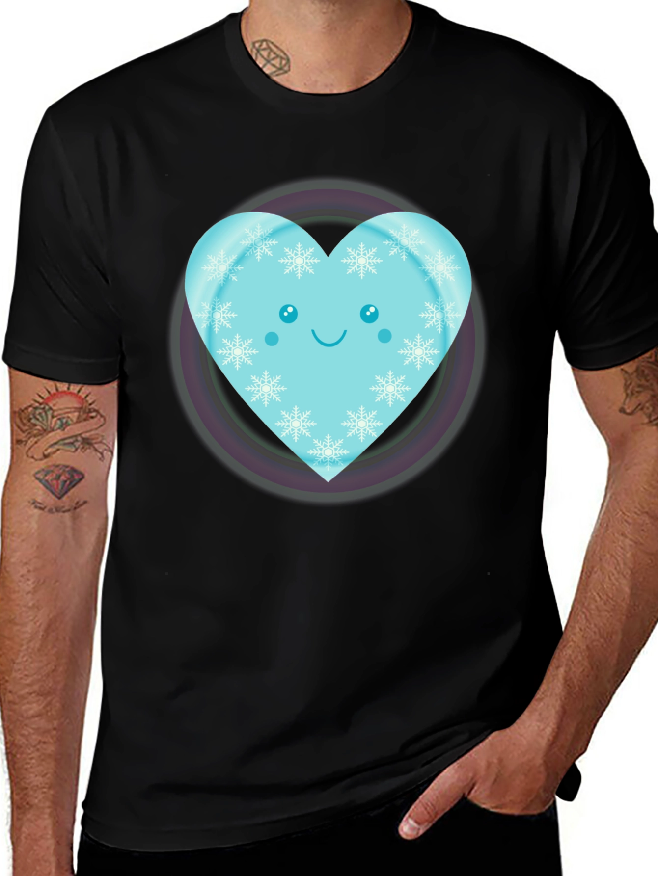 Variant 27 of Cute Heart Snowflake Graphic Tee