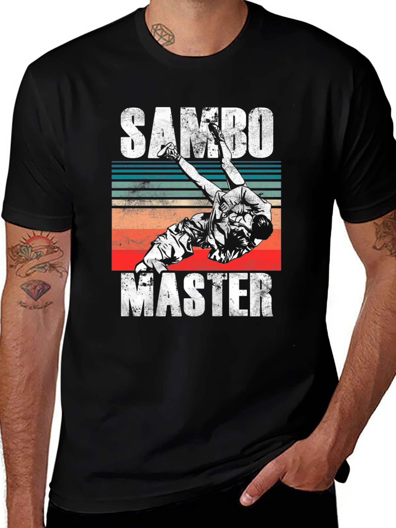 Variant 7 of Sambo Master Graphic T-Shirt Martial Arts Tee