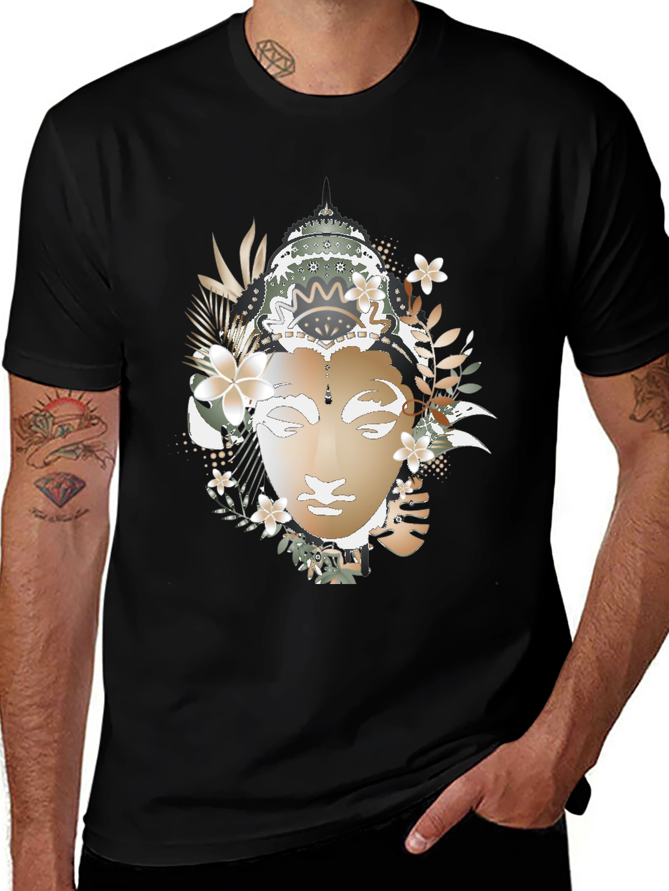 Buddha Floral Graphic Tee
