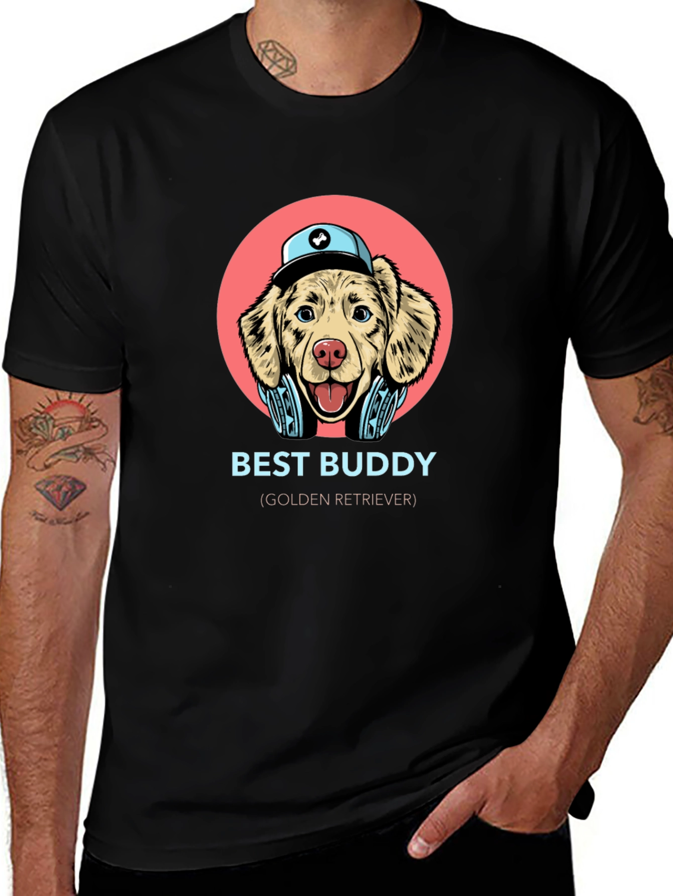 Best Buddy Golden Retriever Graphic T-Shirt