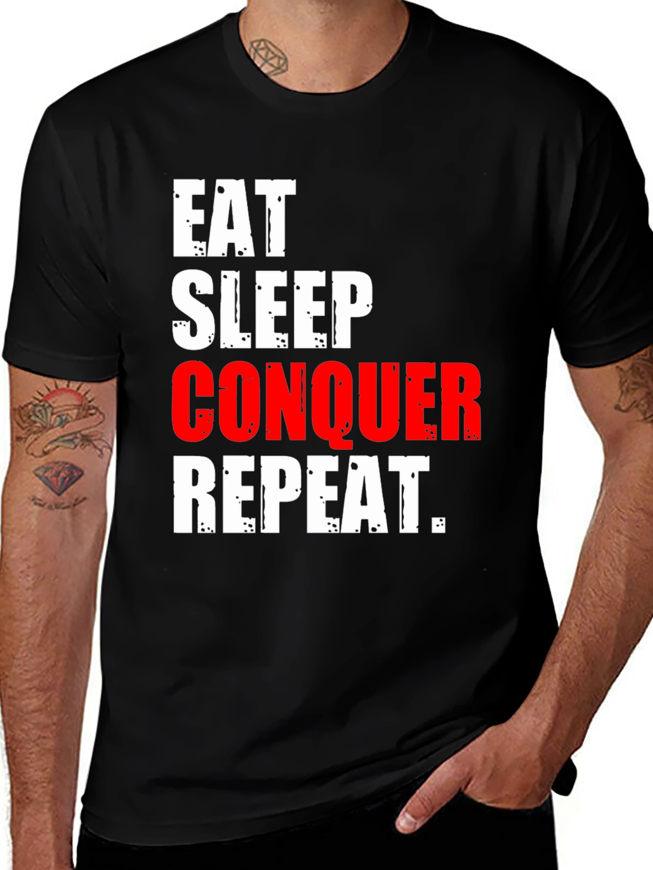 Variant 3 of Eat Sleep Conquer Repeat Graphic Tee
