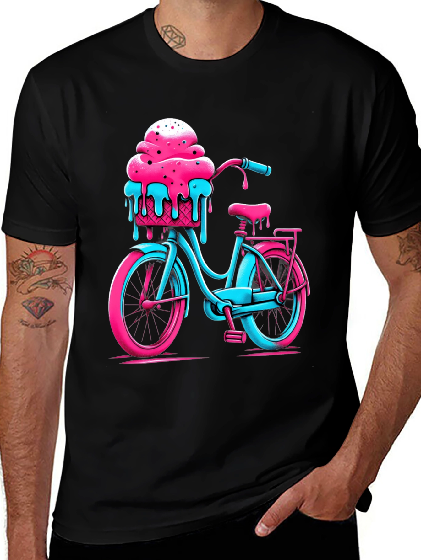 Variant 13 of Ice Cream Bike Graphic Tee - Cool Summer Vibes