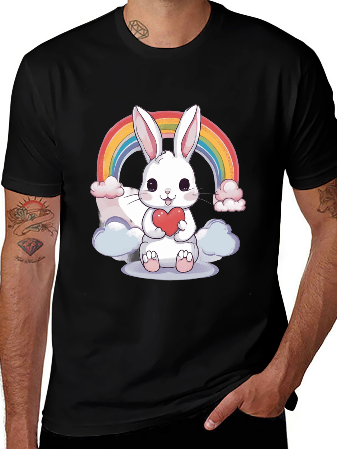 Variant 22 of Cute Bunny Rainbow T-Shirt