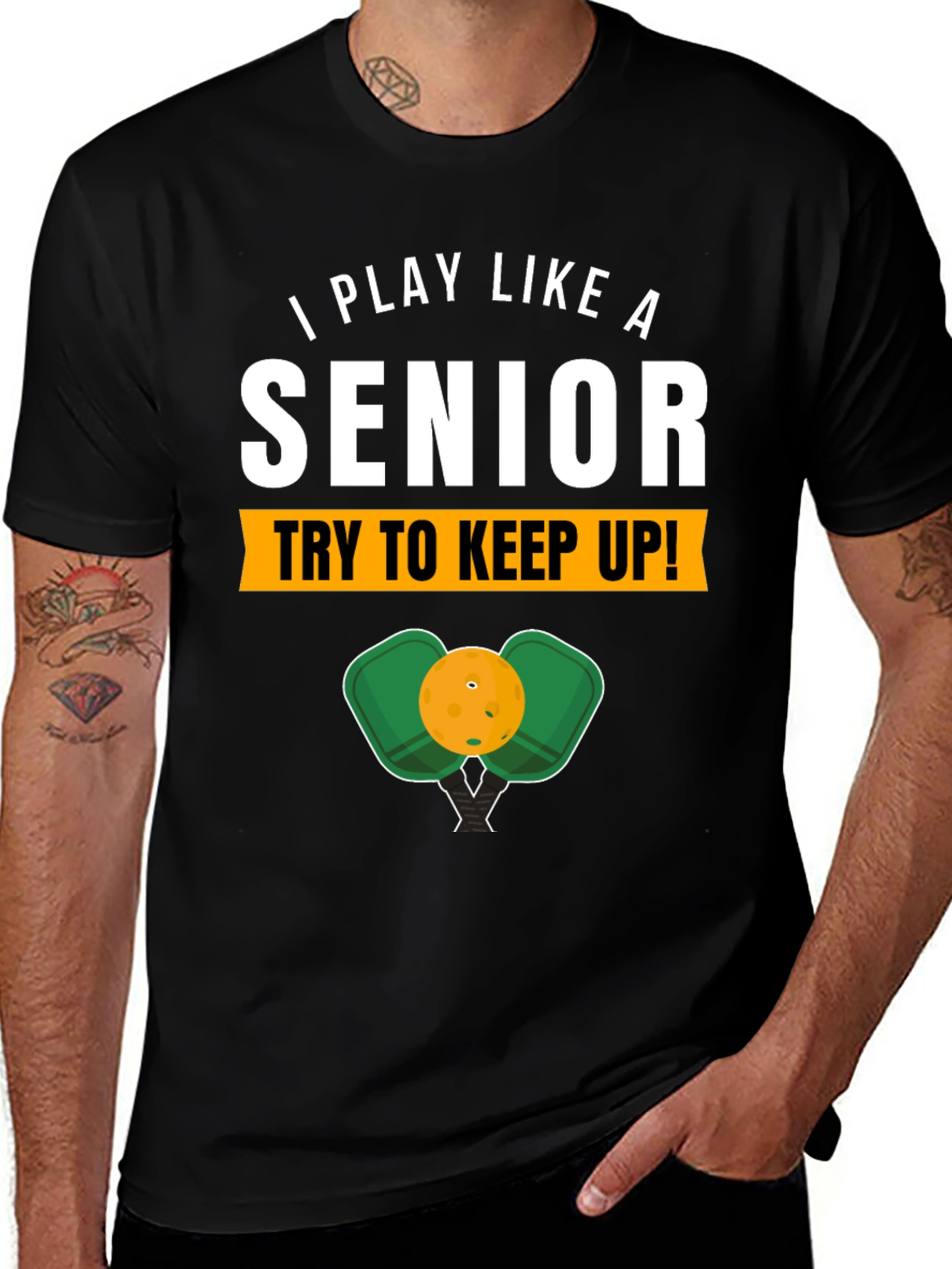 Variant 14 of Senior Pickleball Player Graphic T-Shirt