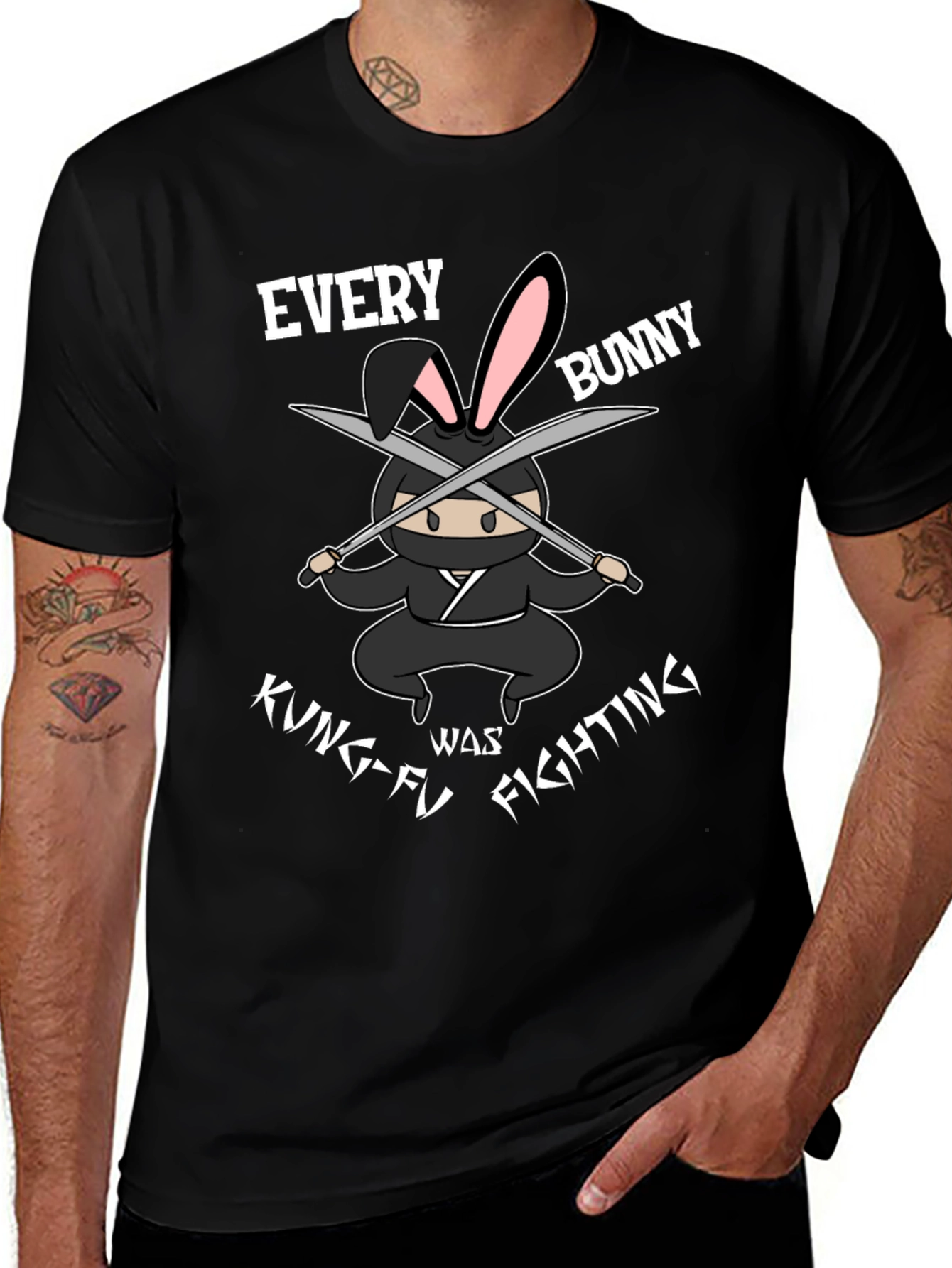 Variant 6 of Ninja Bunny Kung-Fu Fighting T-Shirt