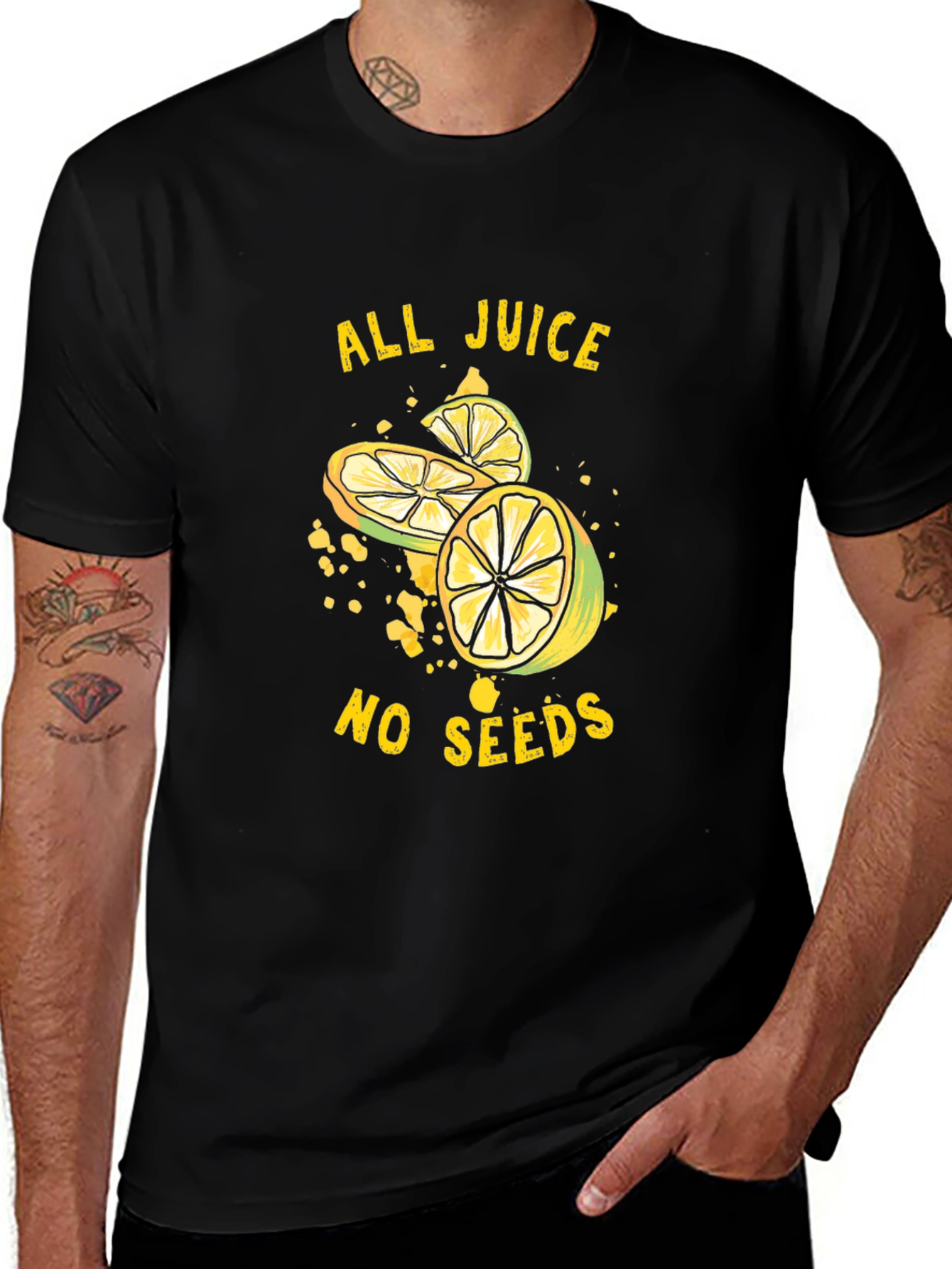 Variant 28 of All Juice No Seeds Graphic Tee - Black