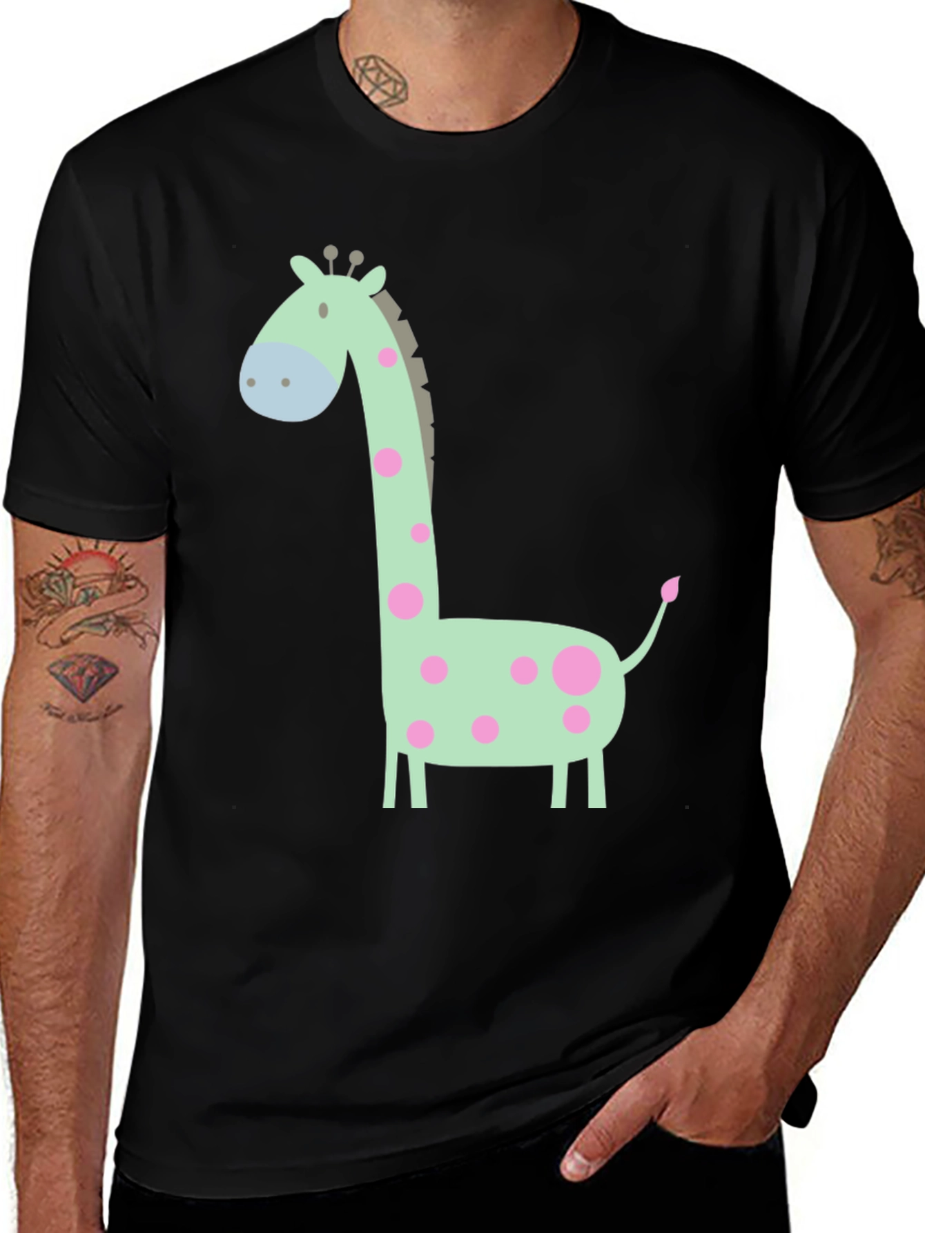 Variant 6 of Giraffe Graphic Tee - Cute Cartoon Animal Shirt