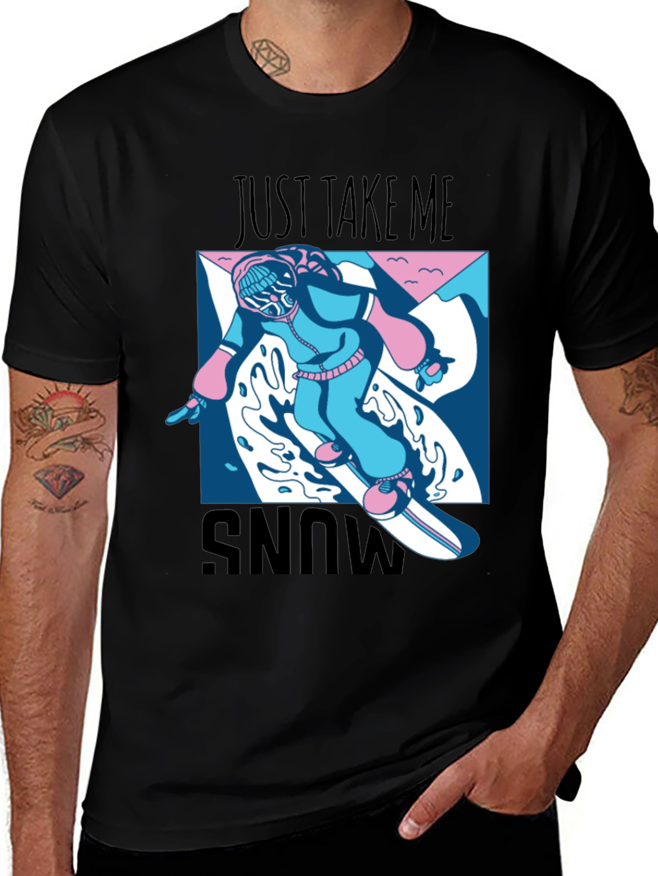 Variant 23 of Just Take Me Snow Black Graphic Tee