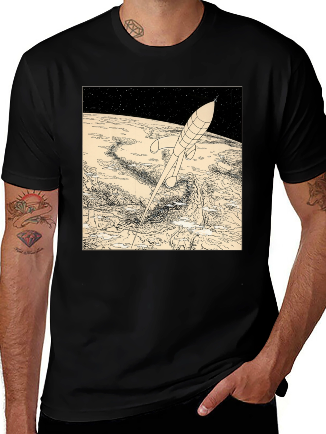Variant 19 of Retro Rocket T-Shirt - Vintage Space Design
