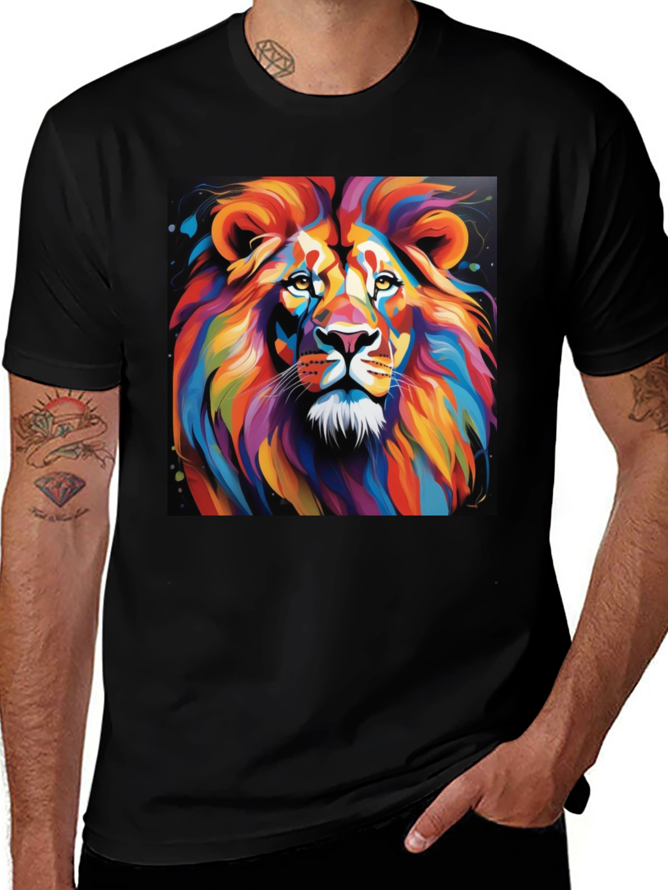 Variant 7 of Vibrant Lion Graphic T-Shirt