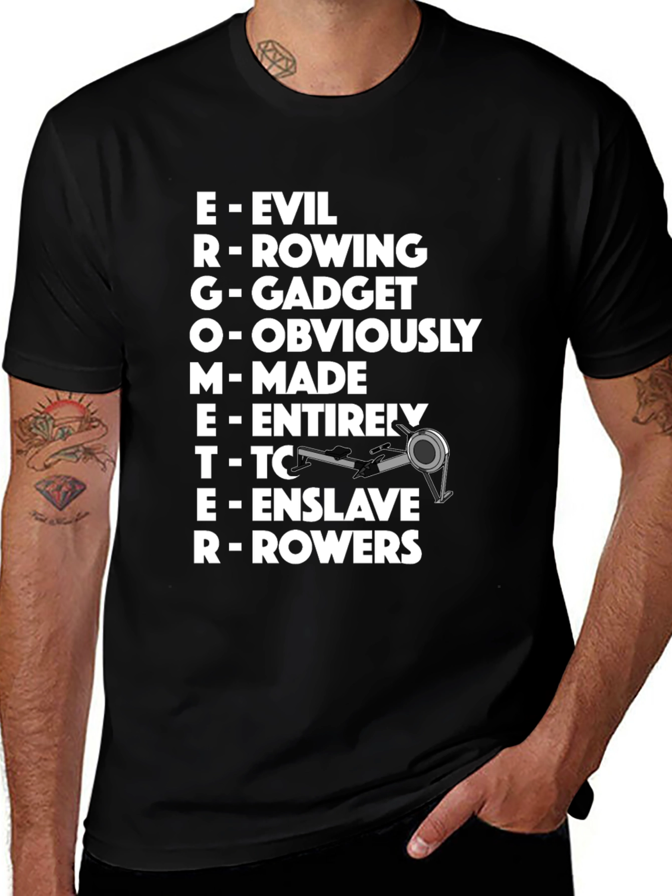 Variant 18 of Ergometer Rowing T-Shirt - "Evil Rowing Gadget"