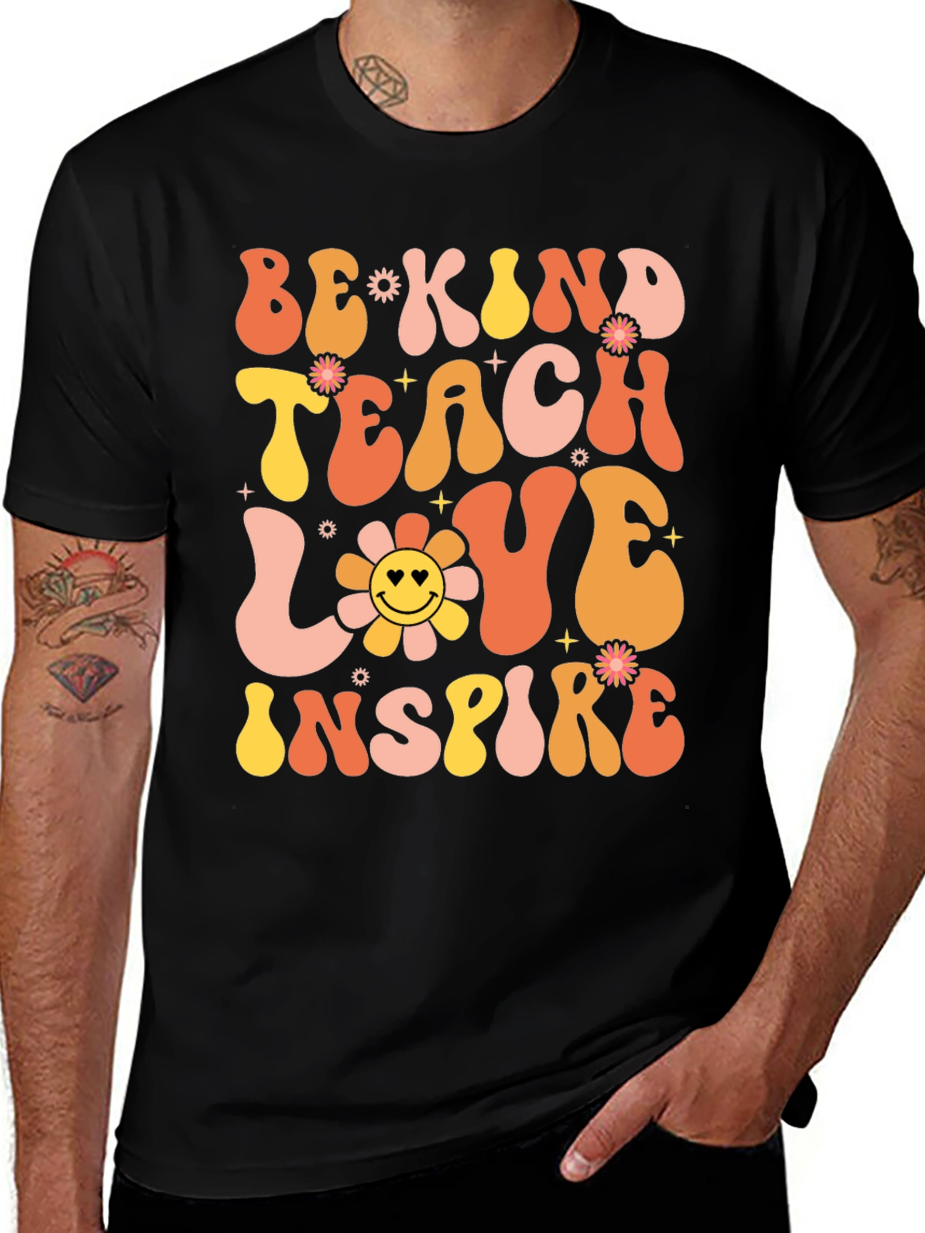 Variant 8 of Be Kind Teacher Retro Graphic Tee
