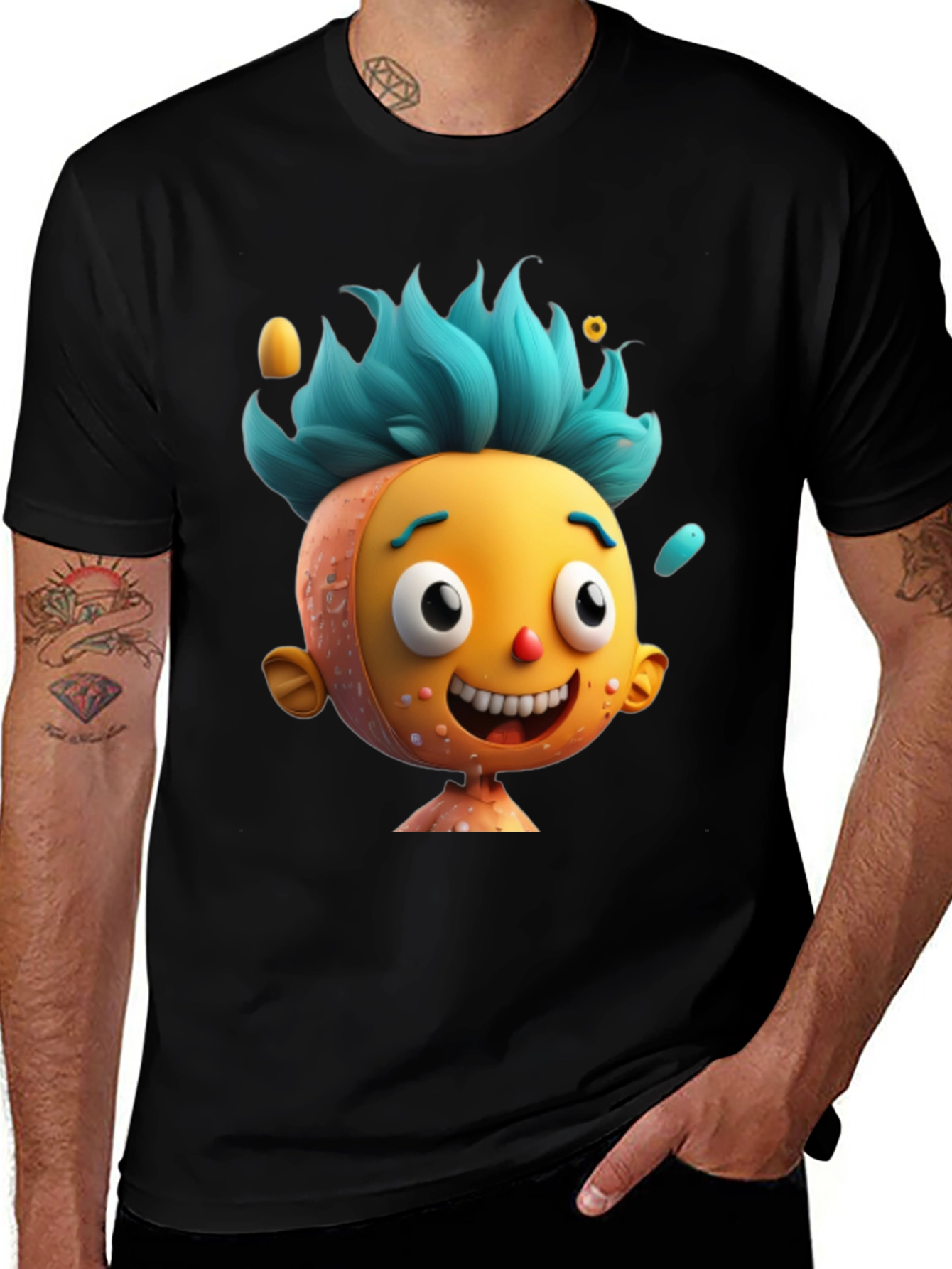 Variant 18 of Cartoon Character Graphic Tee - Fun & Quirky Black T-Shirt