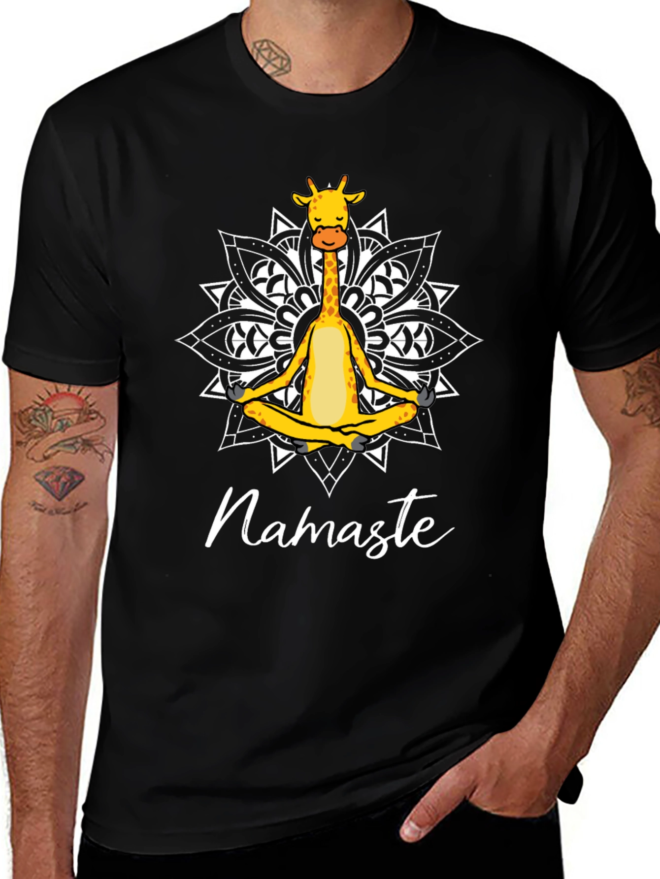 Variant 15 of Yoga Giraffe T-Shirt - Namaste Meditation Tee