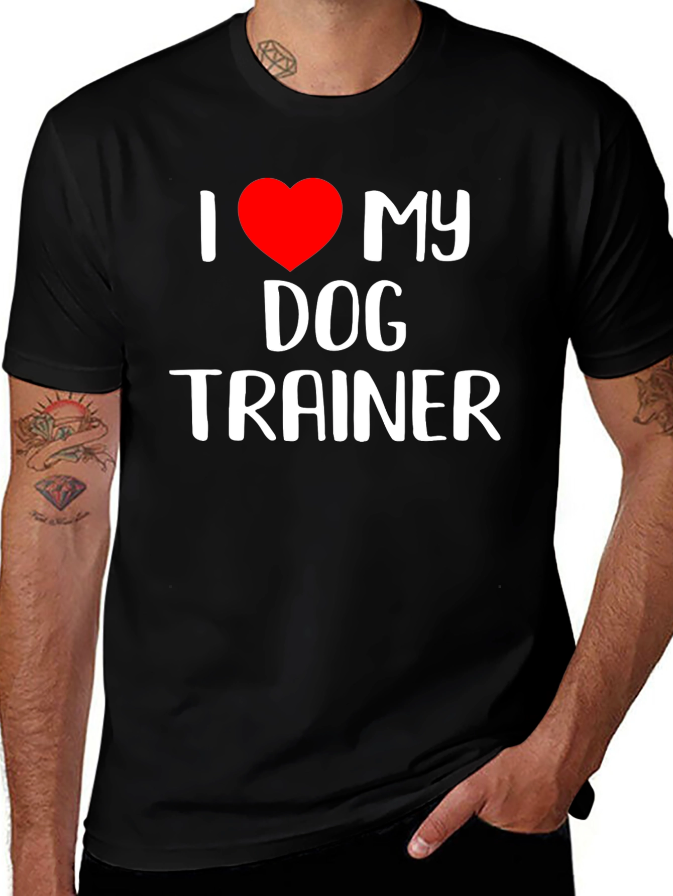 Variant 22 of I Love My Dog Trainer Black T-Shirt