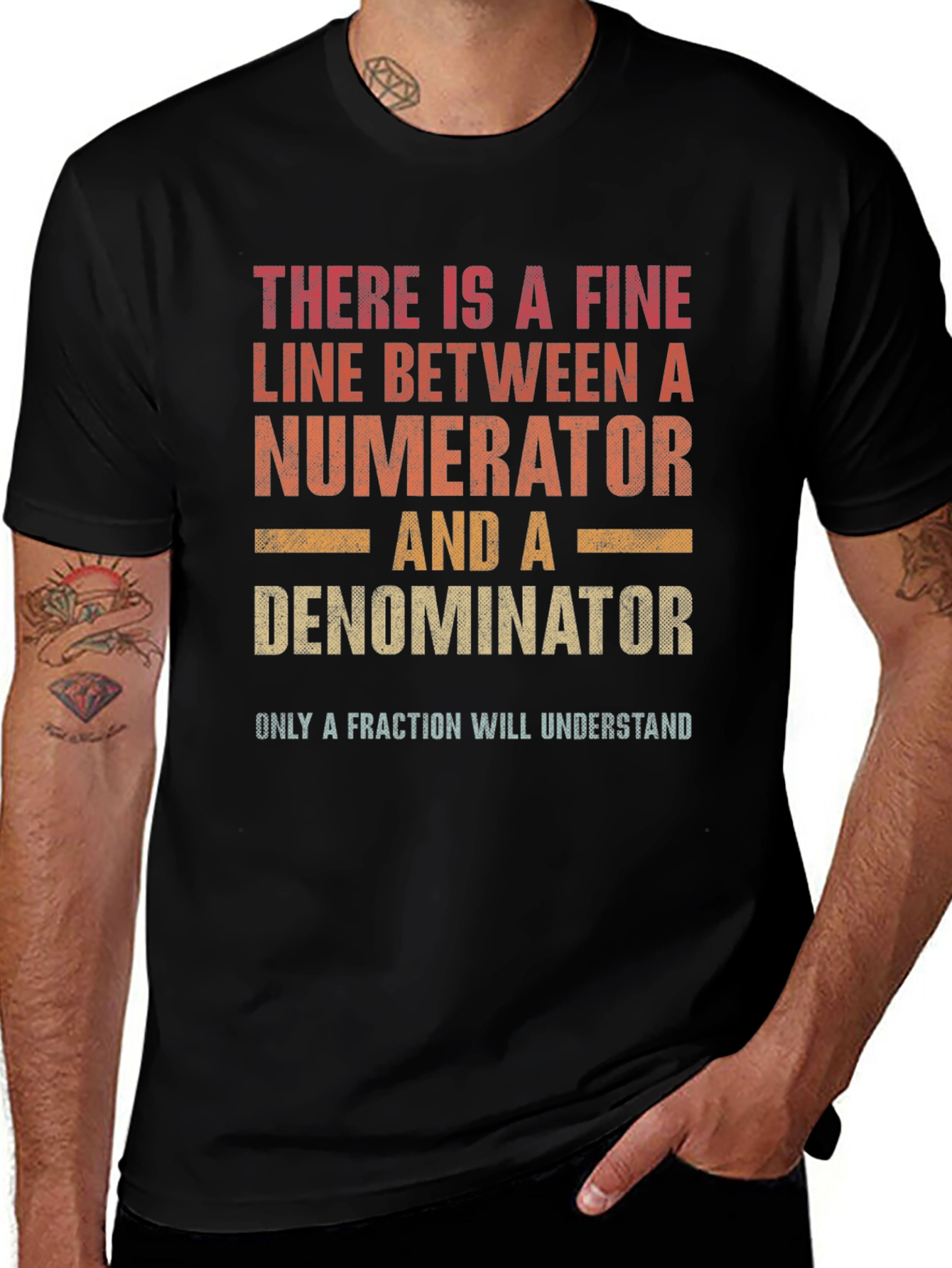 Funny Math Fraction T-Shirt: Numerator Denominator