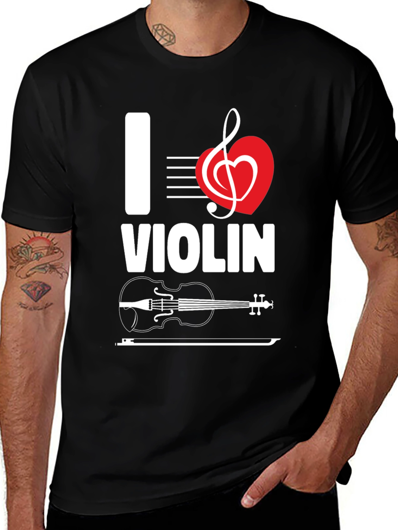 Variant 24 of I Love Violin Graphic T-Shirt - Music Lover Tee