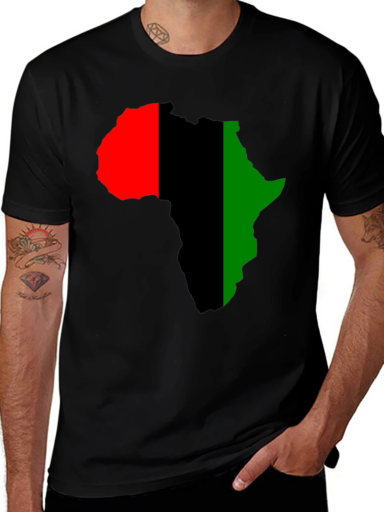 Pan African Flag Africa Map T-Shirt