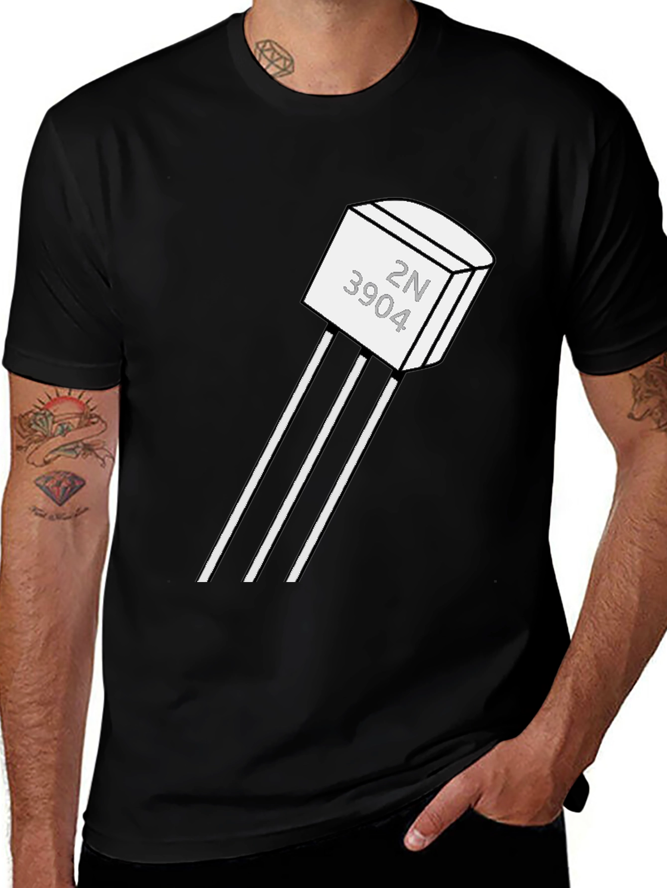 2N3904 Transistor Black T-Shirt - Geeky Tech Tee