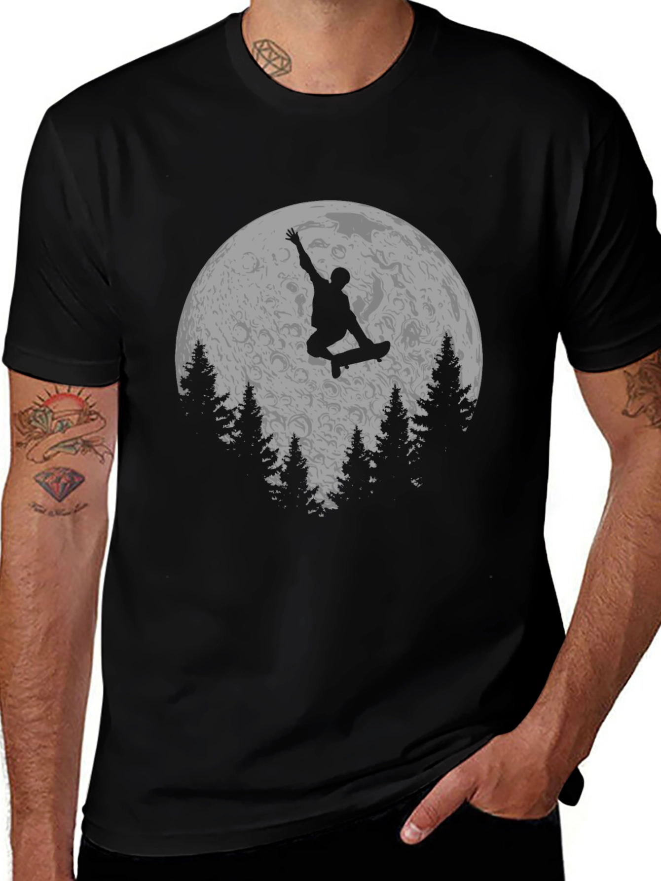 Variant 5 of Skateboarder Moon Graphic T-Shirt