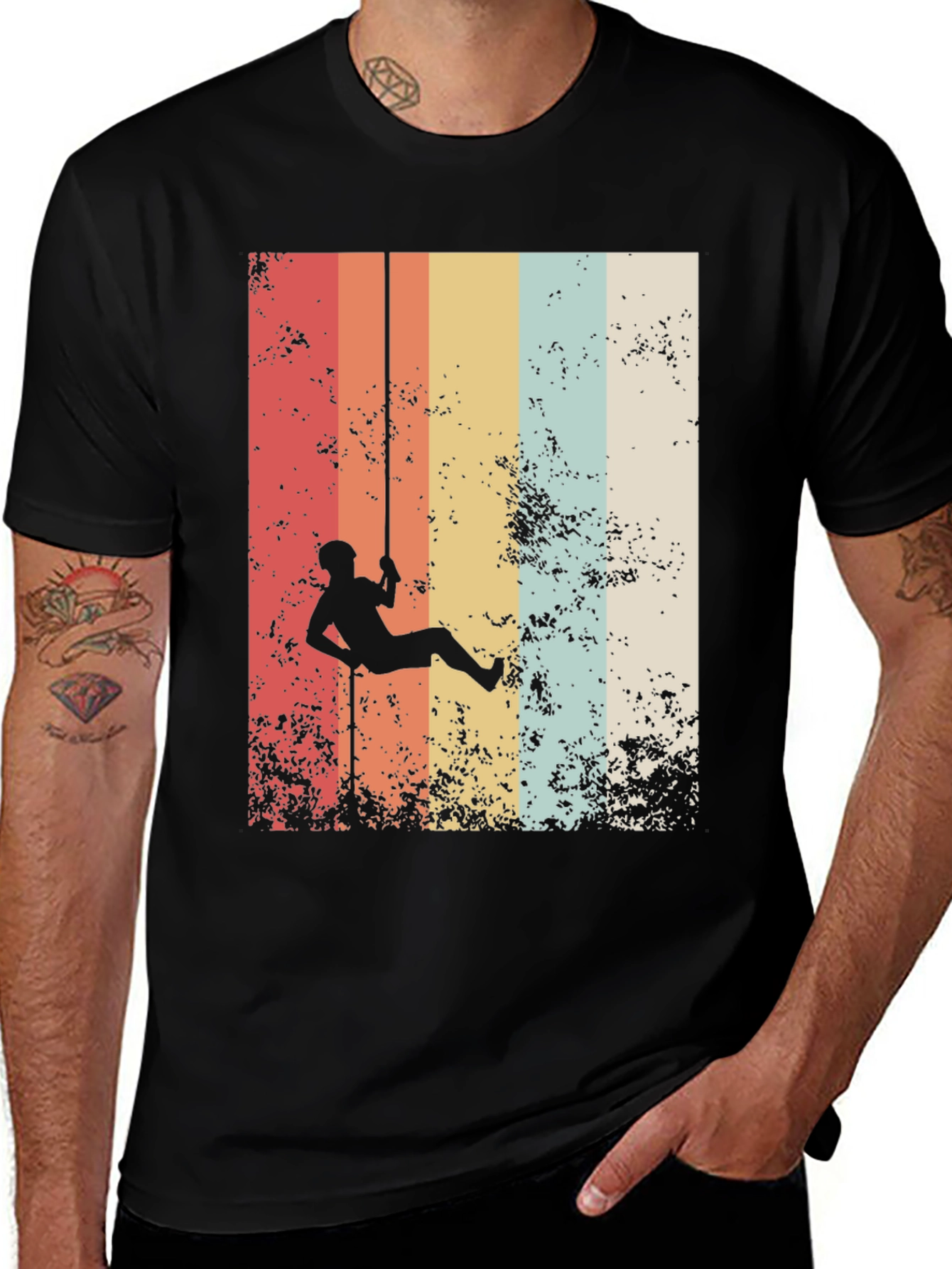 Variant 10 of Retro Rock Climbing Graphic Tee