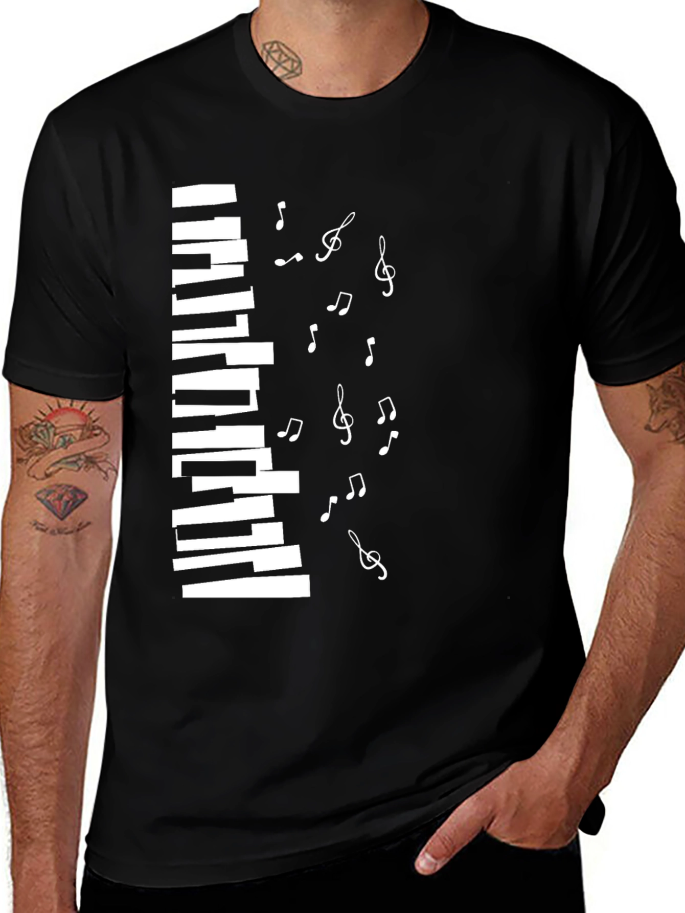 Variant 18 of Piano Keys & Notes Graphic T-Shirt