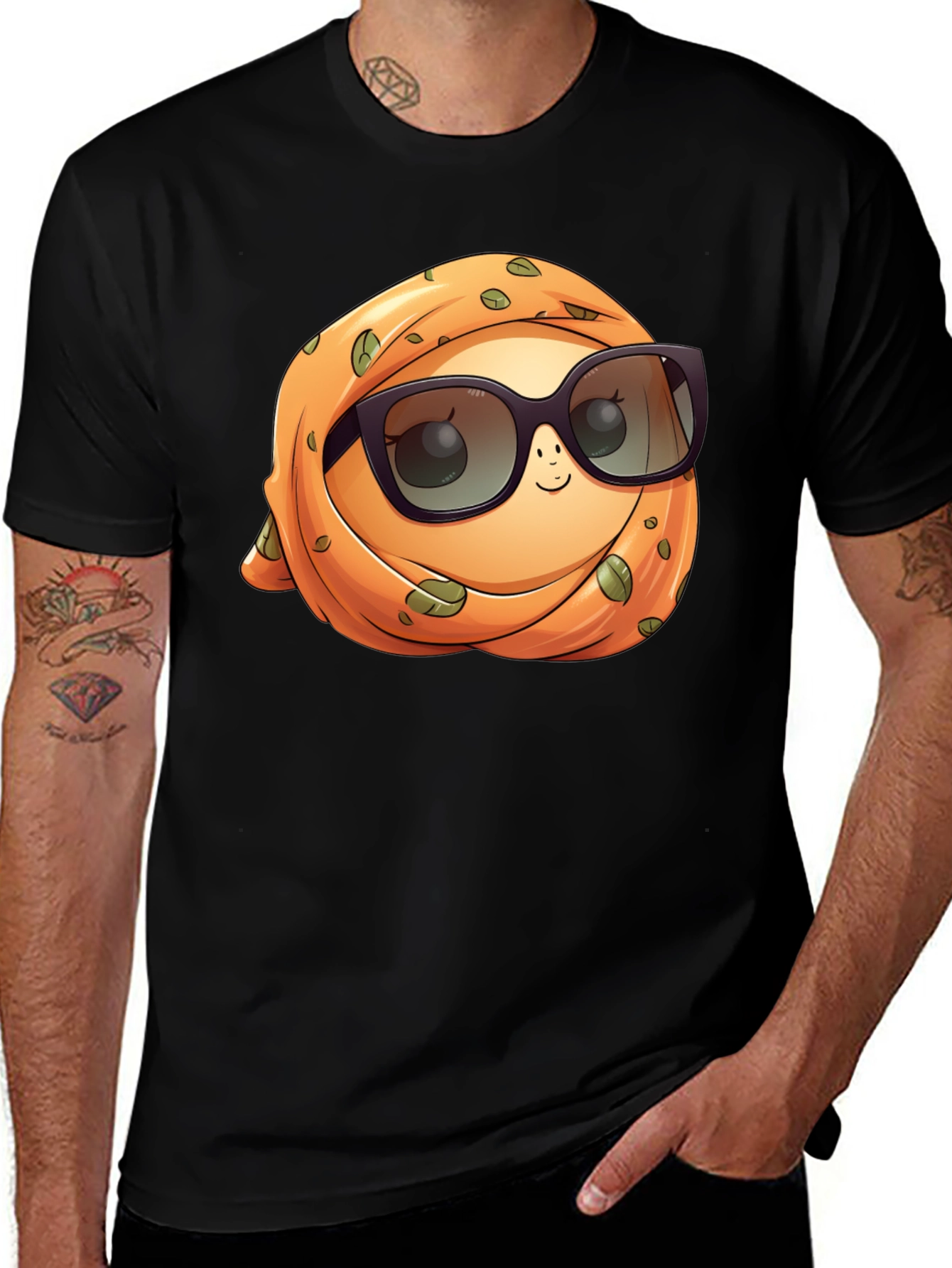 Variant 19 of Cartoon Orange Head Scarf T-Shirt