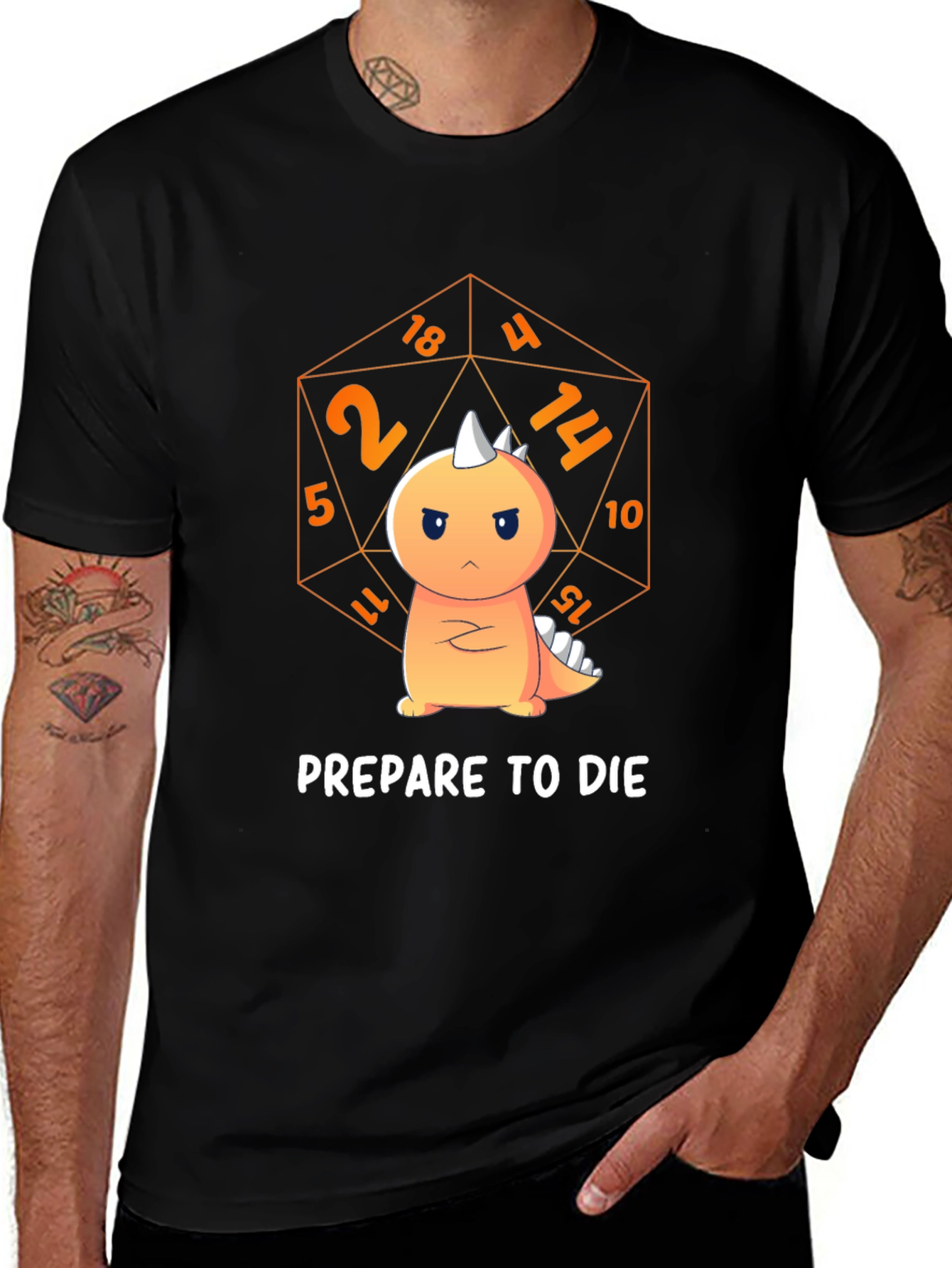 Variant 6 of Prepare to Die Dinosaur T-Shirt - D&D Inspired