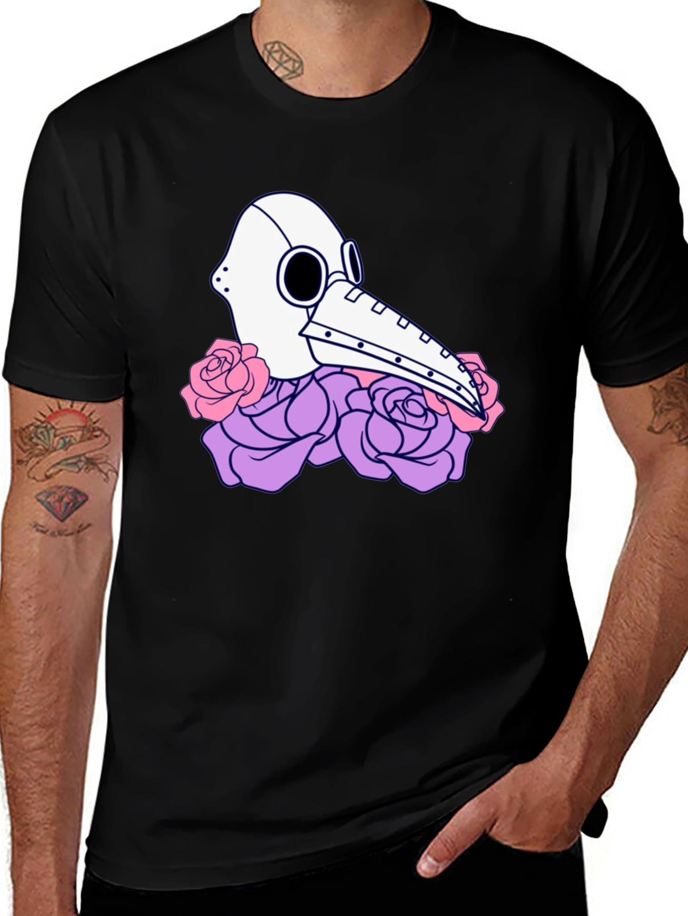 Variant 16 of Plague Doctor & Roses Graphic T-Shirt