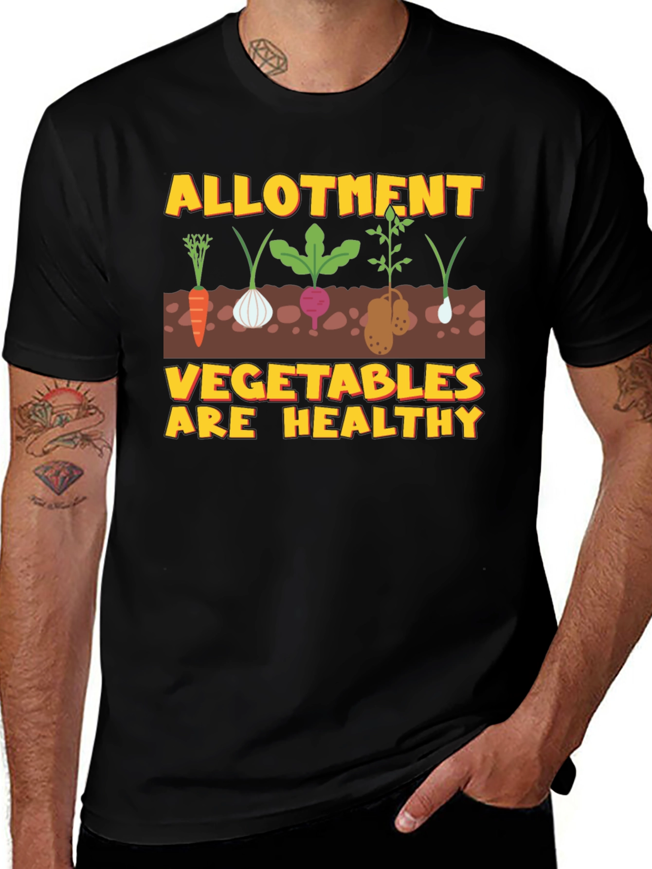 Variant 27 of Allotment Vegetables Are Healthy T-Shirt