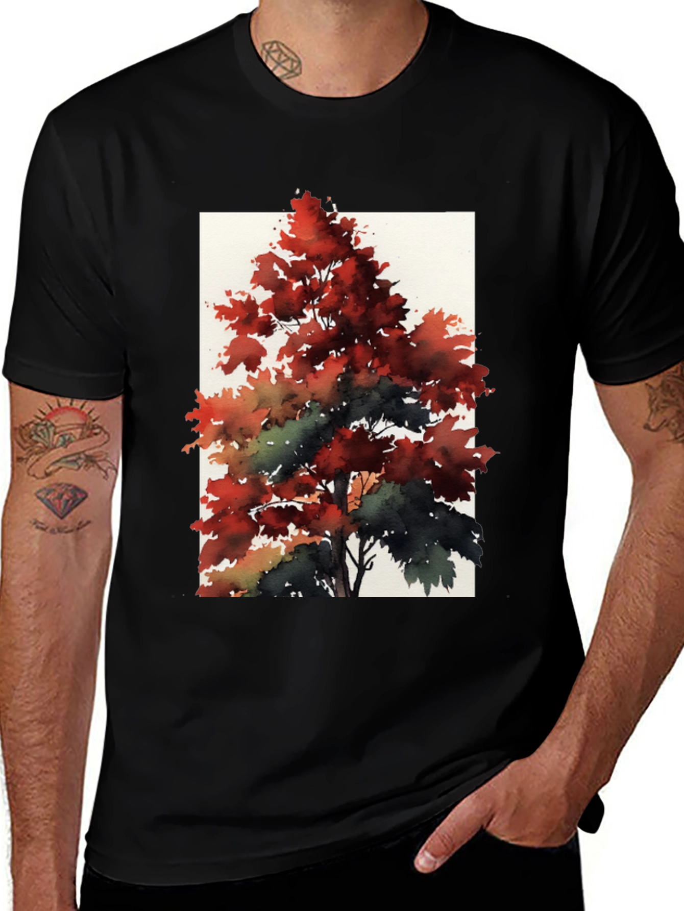Variant 3 of Watercolor Autumn Tree Graphic Tee