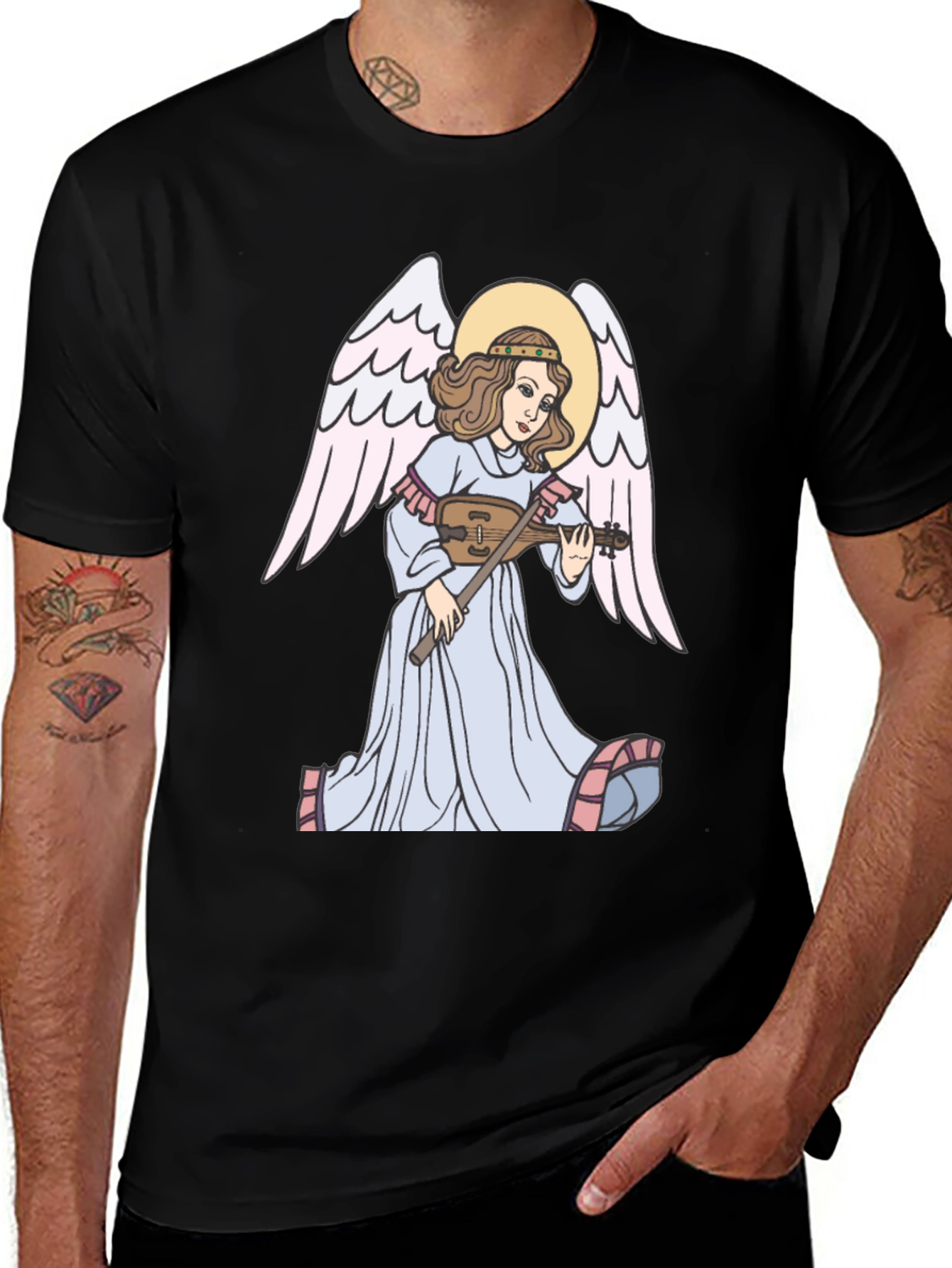 Variant 17 of Angel Playing Instrument Graphic Tee