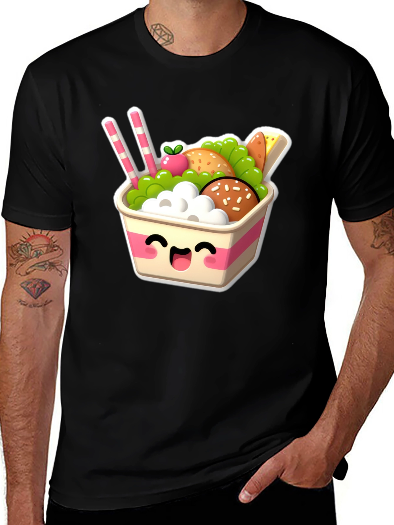 Variant 25 of Kawaii Food Bowl Graphic Tee - Cute Comfort Style