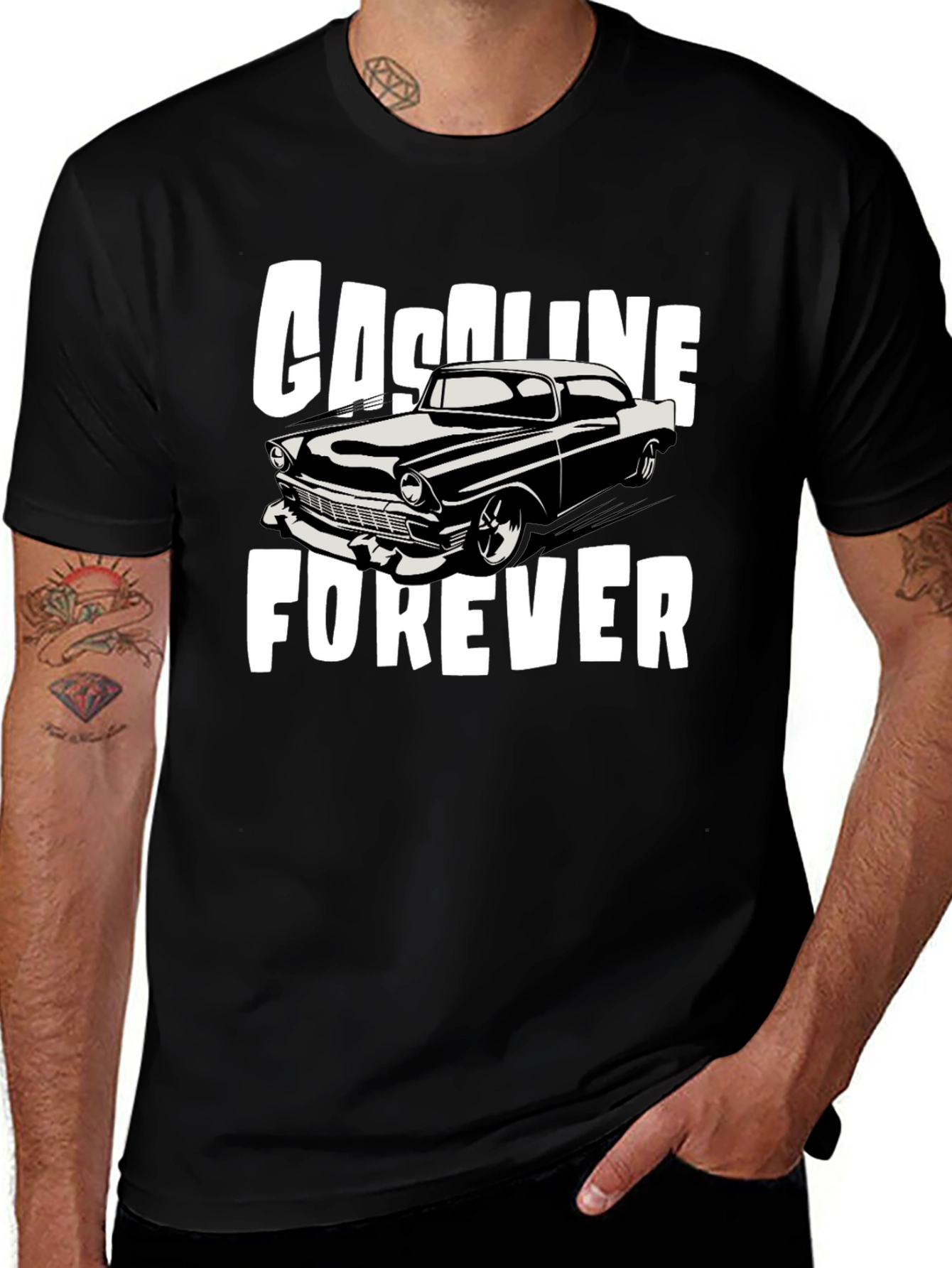 Variant 26 of Gasoline Forever Classic Car Graphic T-Shirt