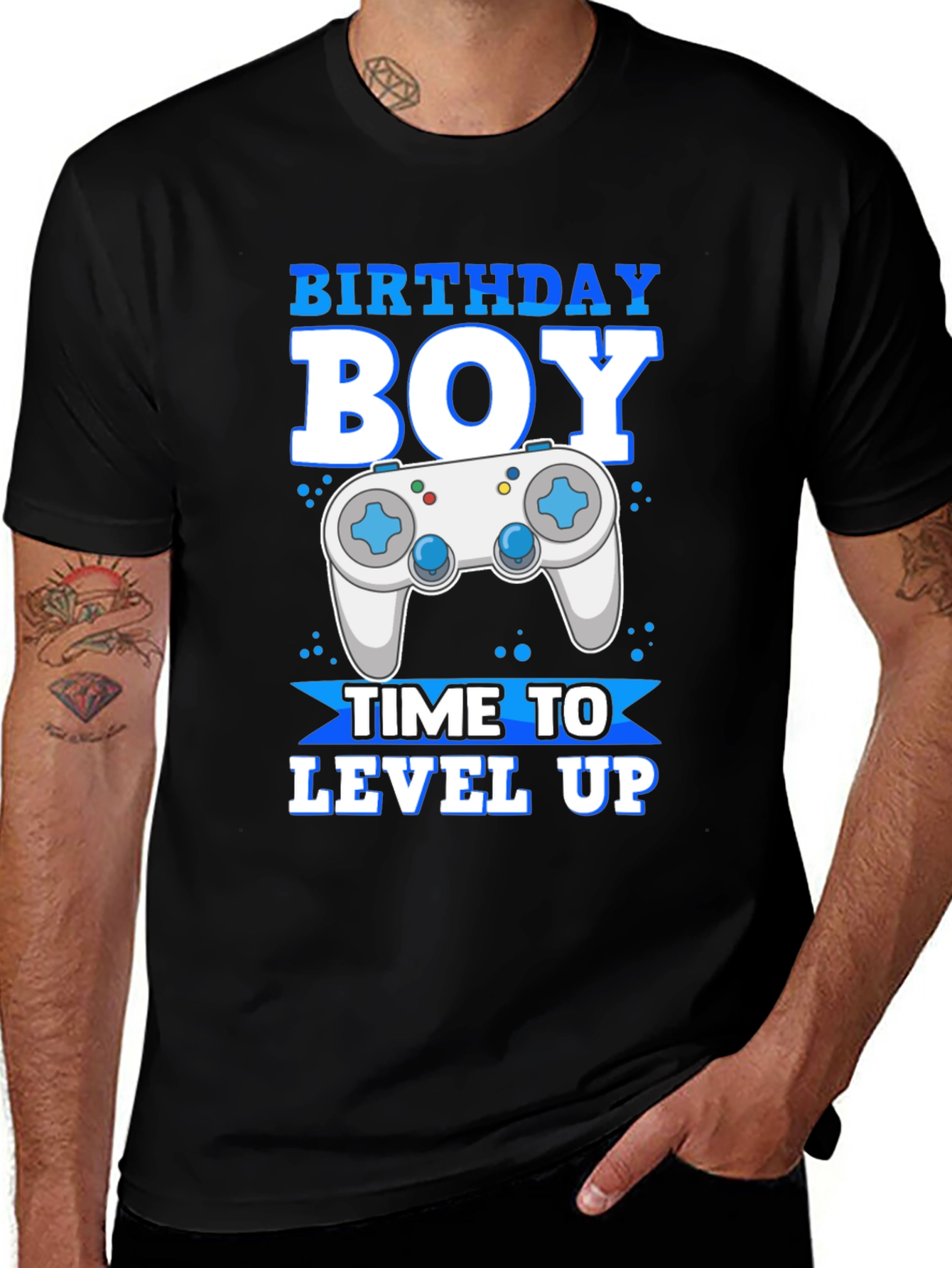 Variant 14 of Birthday Boy Gamer T-Shirt - Level Up Time!