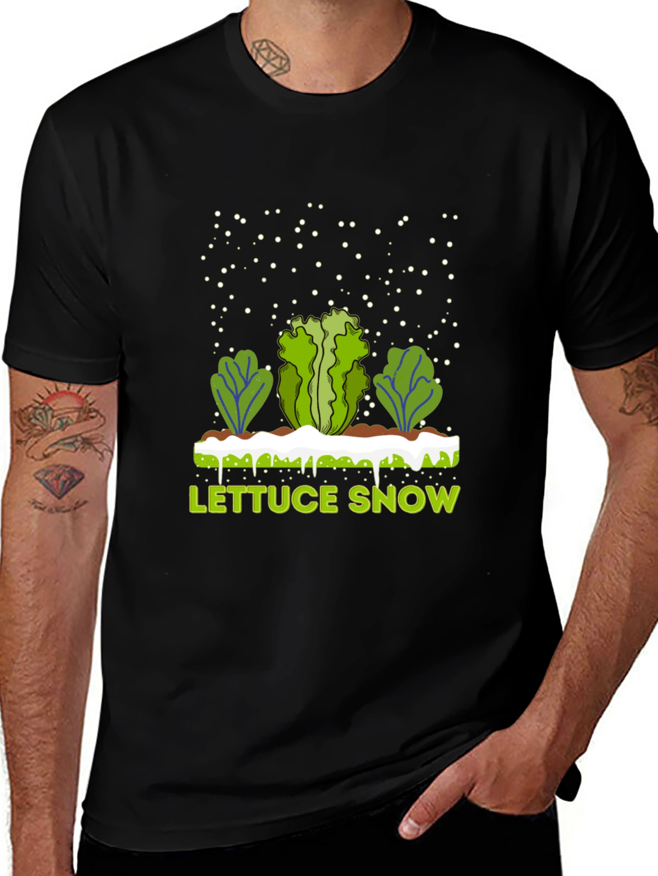 Variant 3 of Lettuce Snow Novelty Graphic T-Shirt