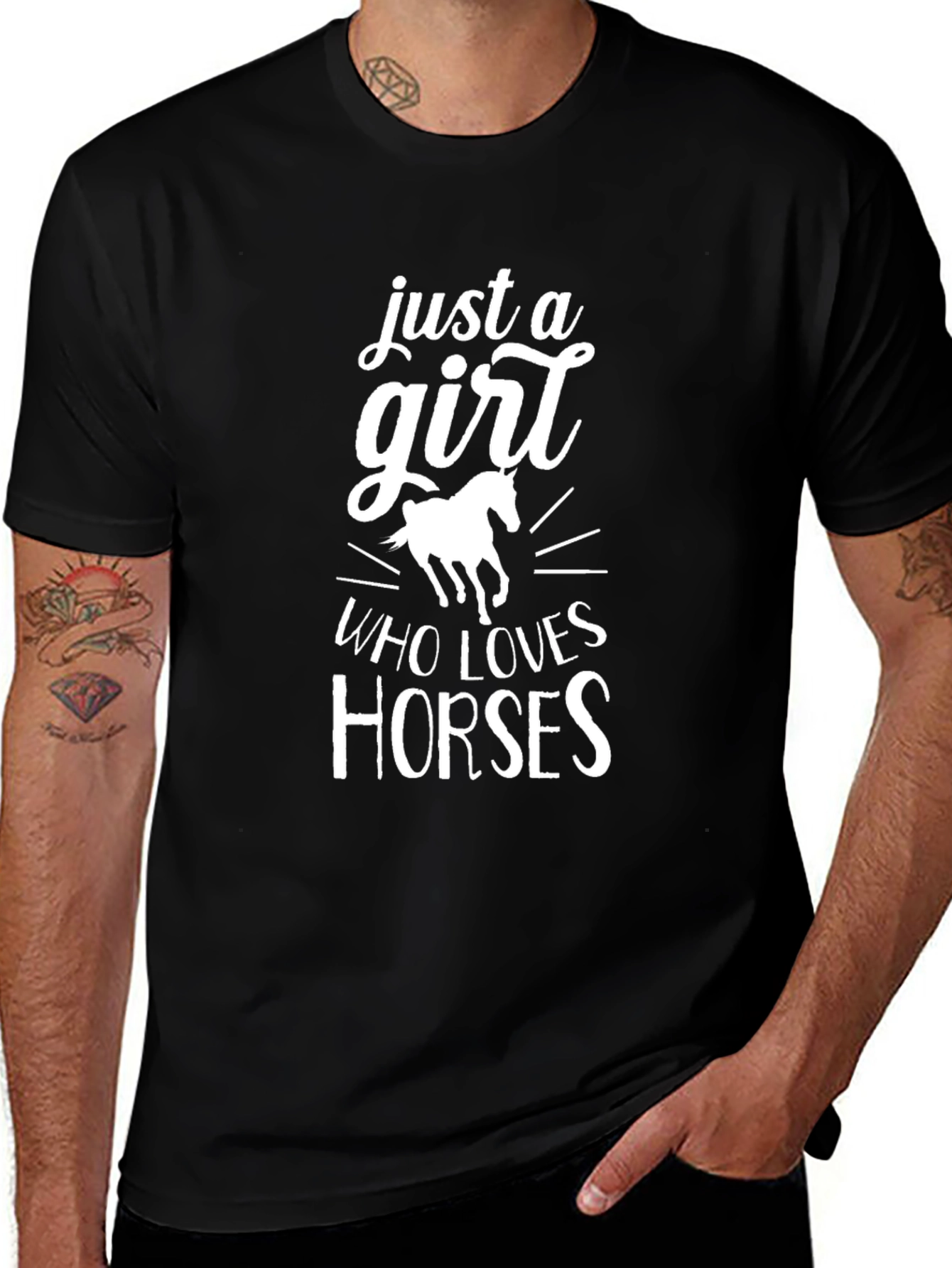 Variant 30 of Just A Girl Who Loves Horses Black T-Shirt