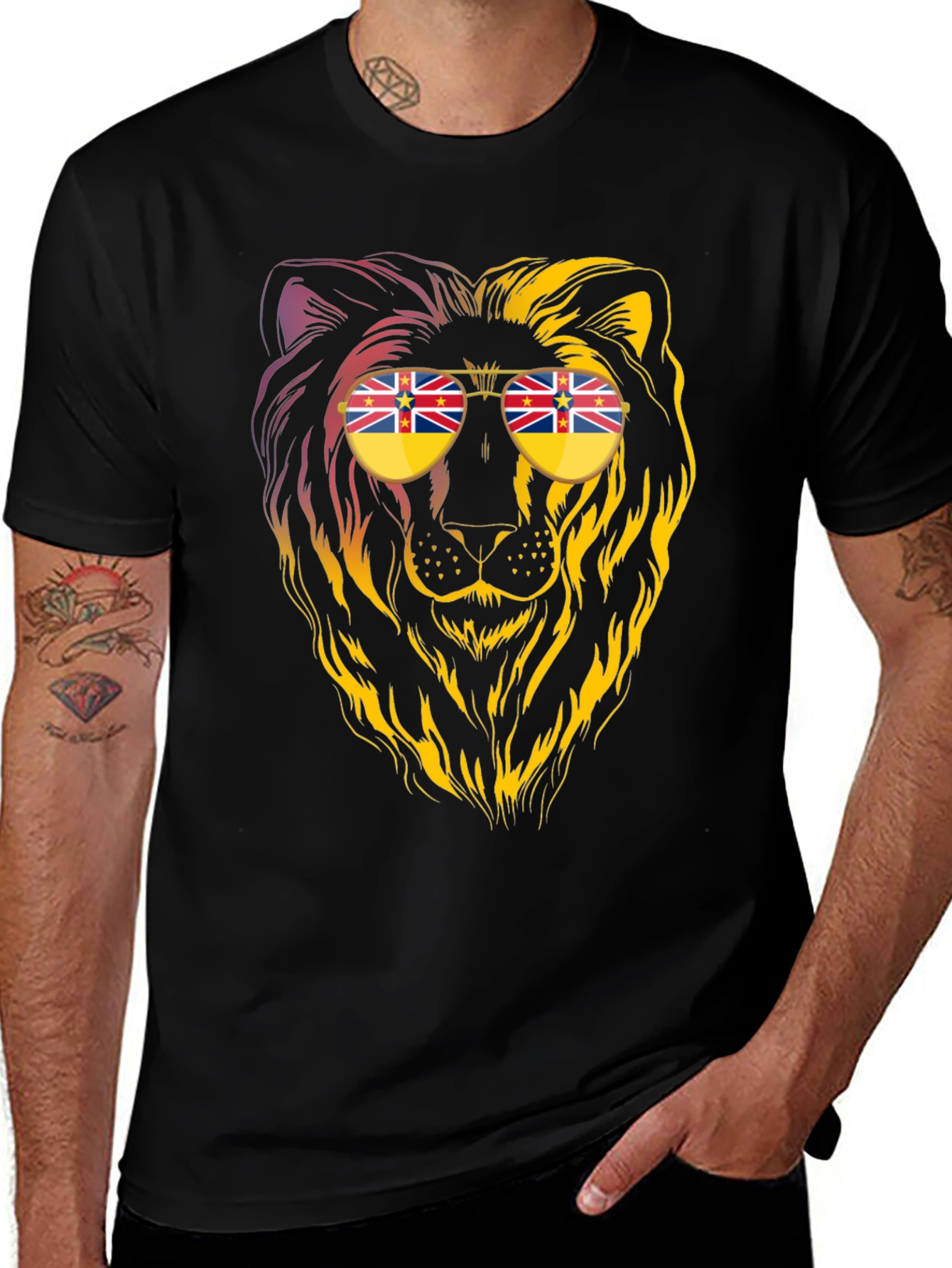 Variant 19 of Lion Sunglasses Graphic Tee - Cool & Unique Design