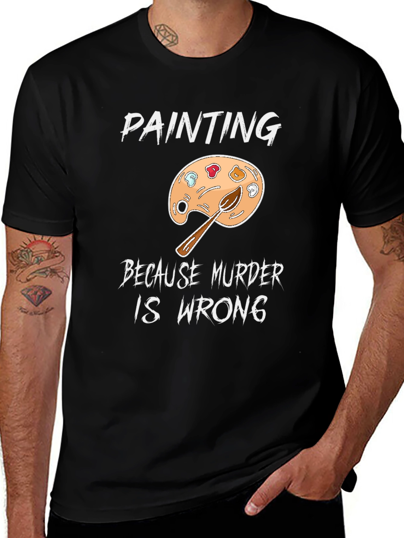Variant 28 of Painting Because Murder Is Wrong T-Shirt