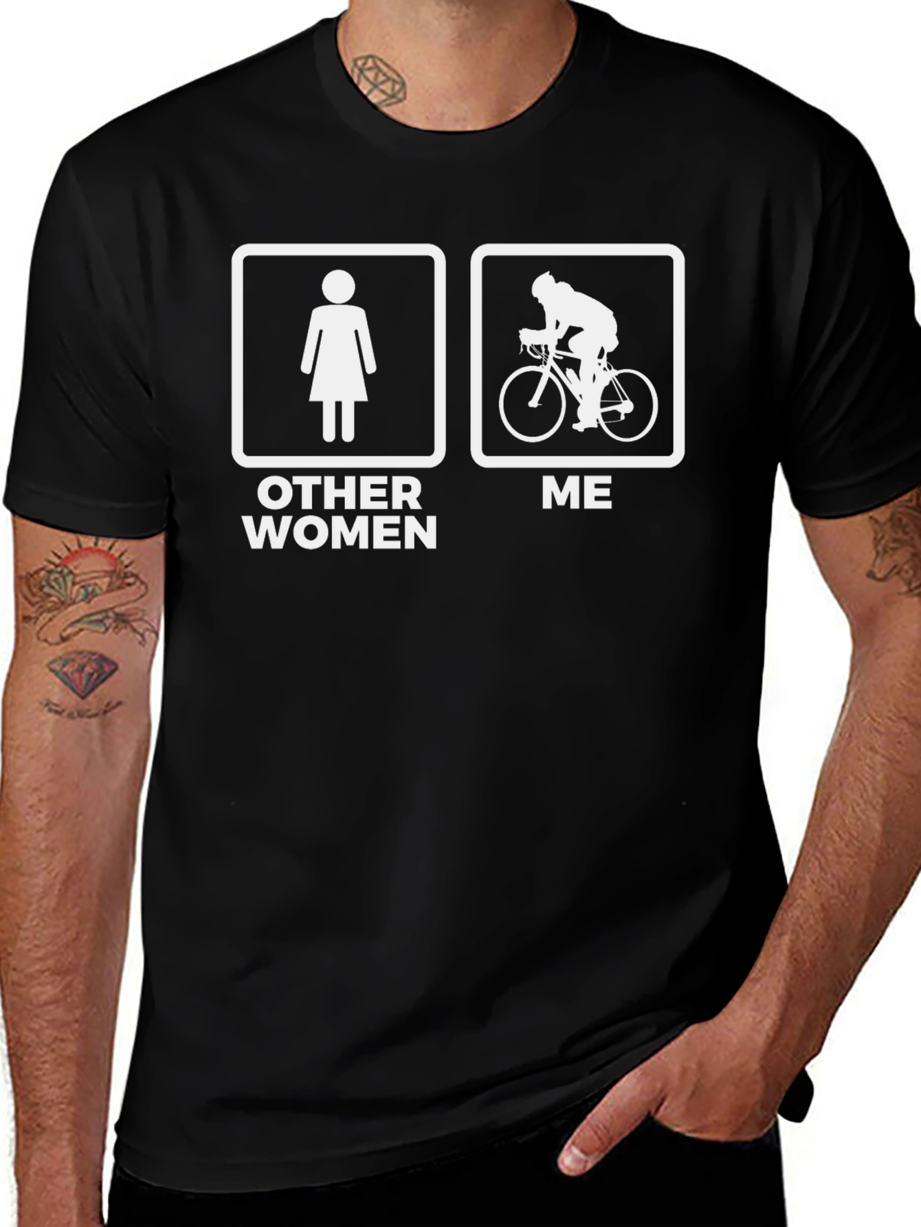 Variant 4 of Funny Cycling T-Shirt - Other Women vs. Me Cyclist Graphic Tee