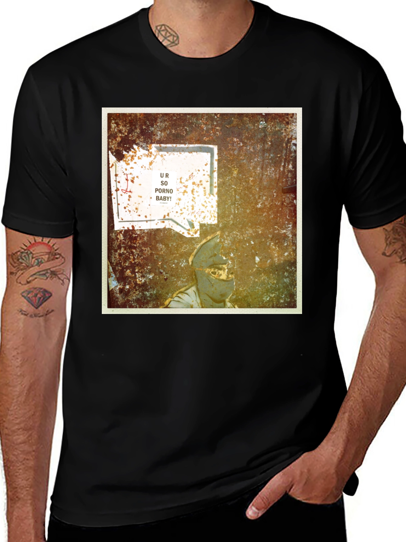 Variant 17 of Edgy "UR SO PORNO BABY!" Graphic T-Shirt