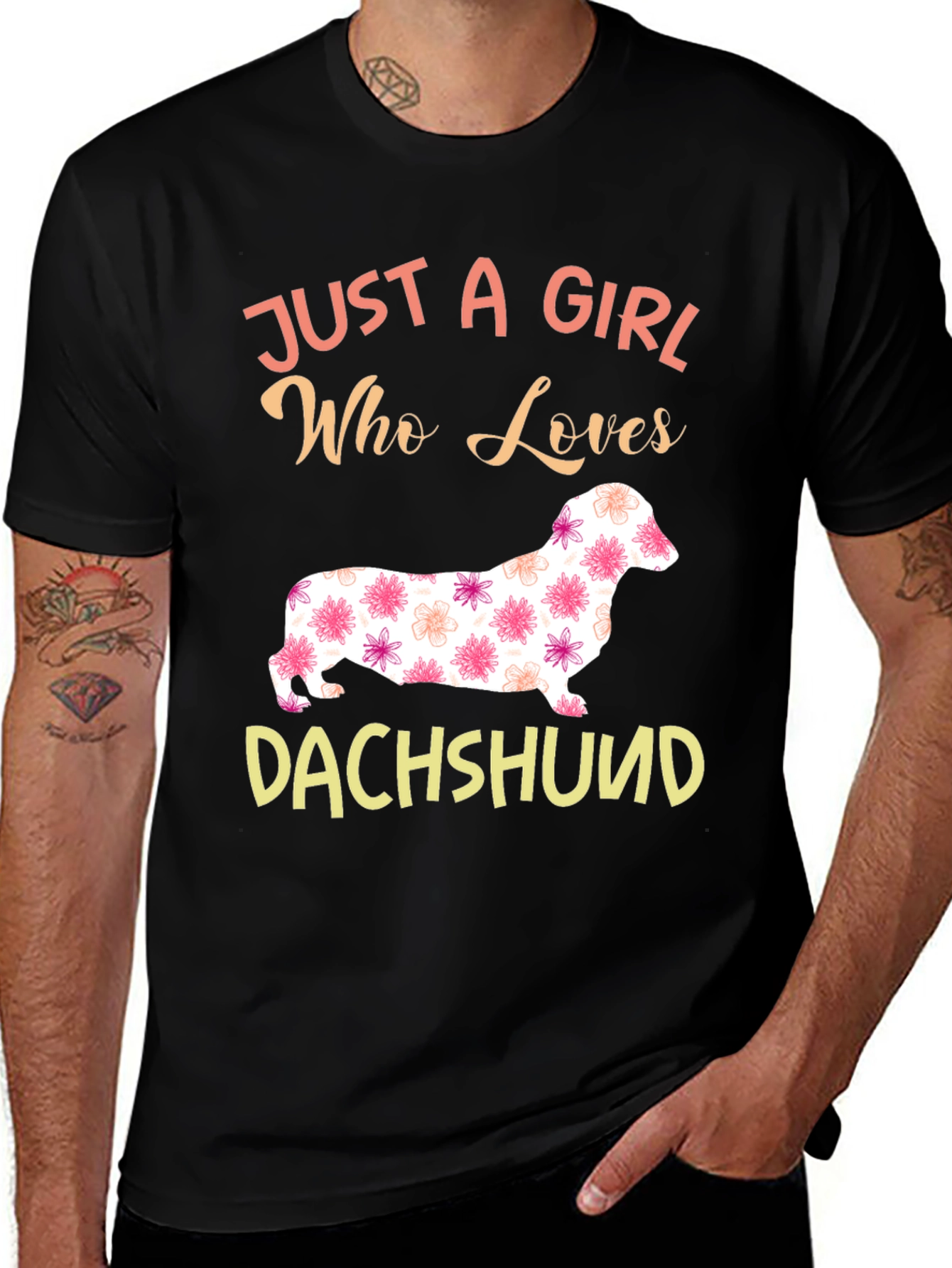 Variant 28 of Dachshund Lover T-Shirt: Floral Dog Design