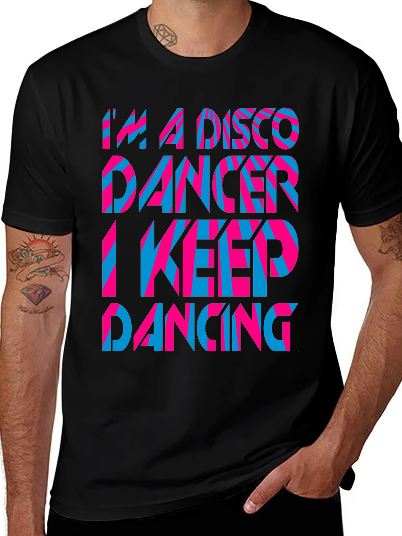 Variant 4 of Disco Dancer Graphic Print Crew Neck T-Shirt