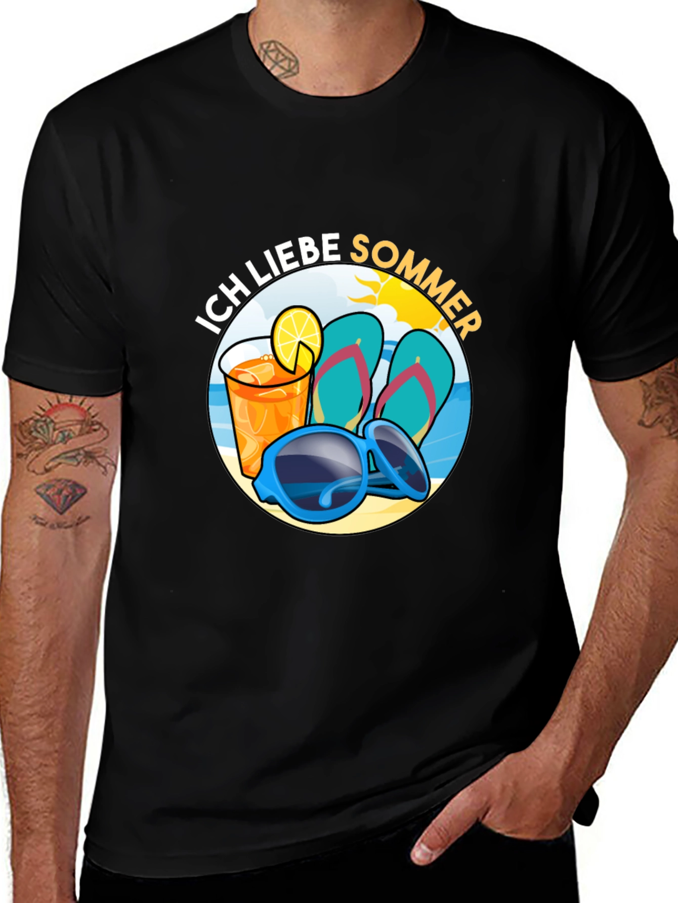 Variant 3 of Ich Liebe Sommer Black T-Shirt