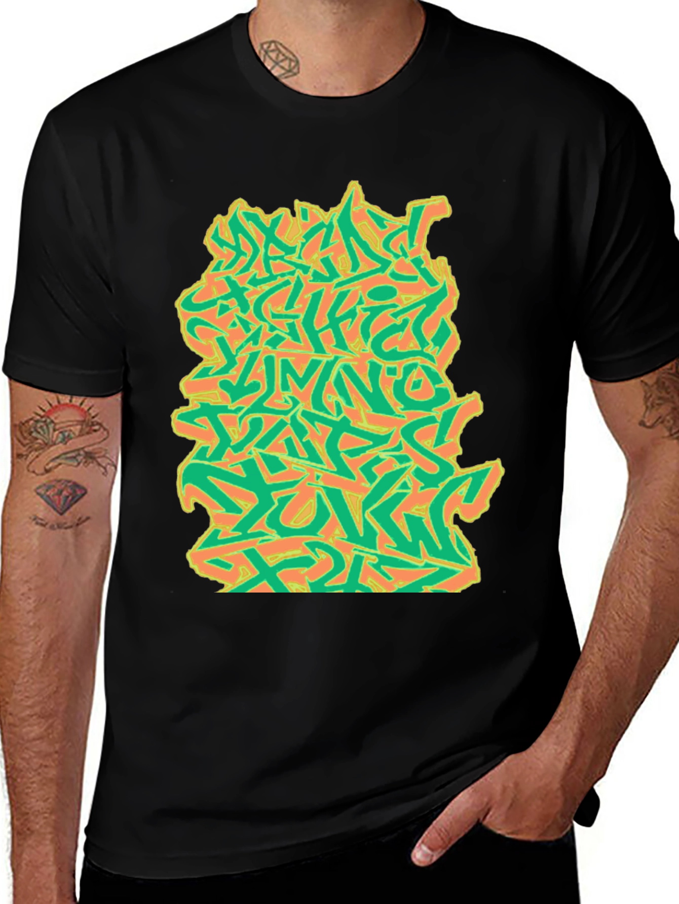 Graffiti Graphic Black T-Shirt