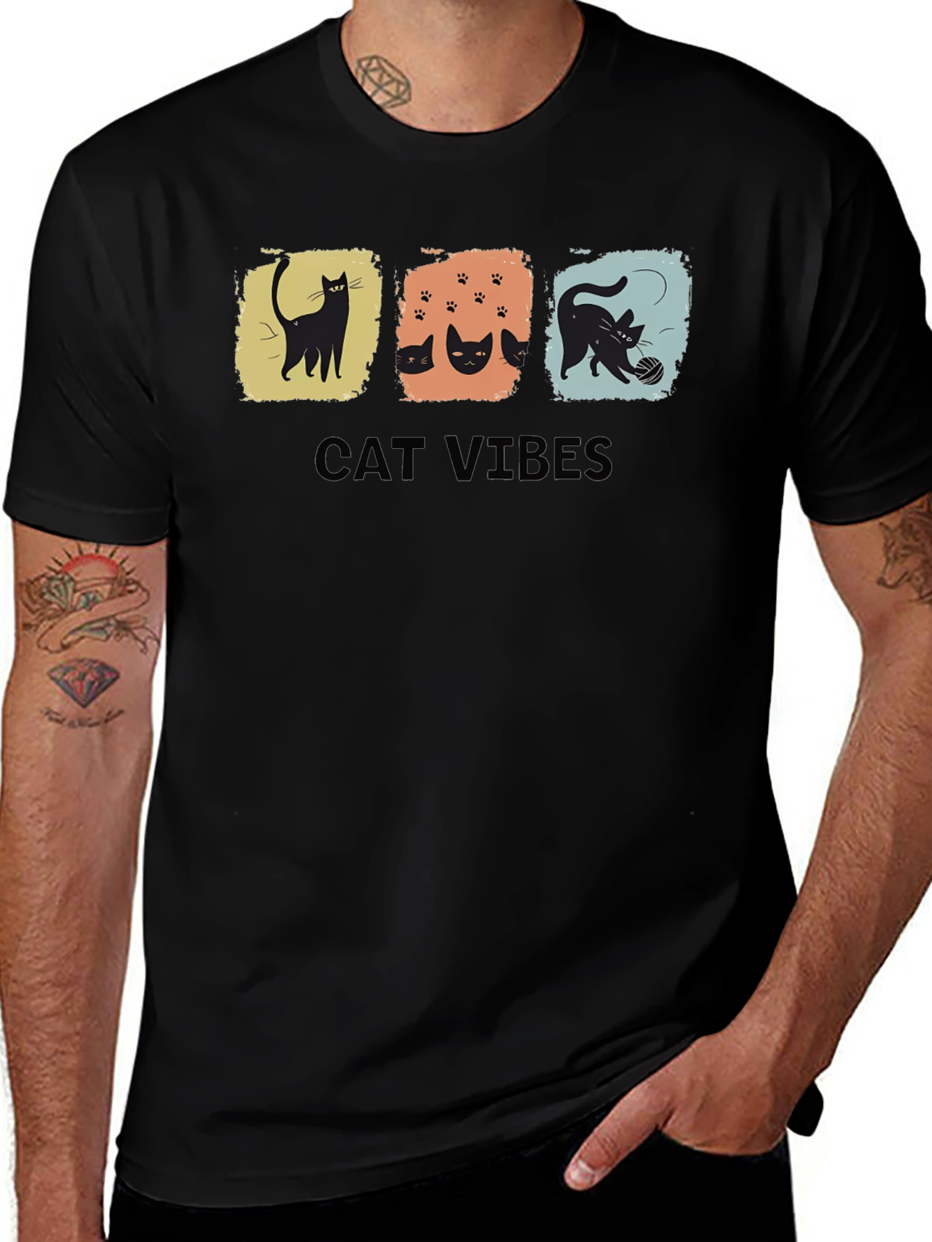 Variant 12 of Cat Vibes Graphic T-Shirt
