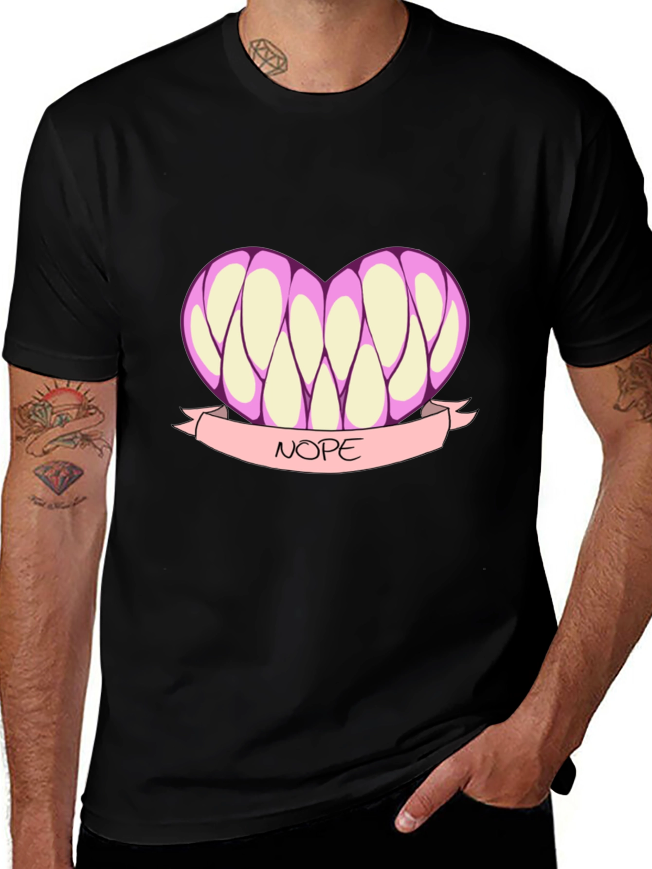Variant 17 of Nope Heart T-Shirt - Funny Graphic Tee